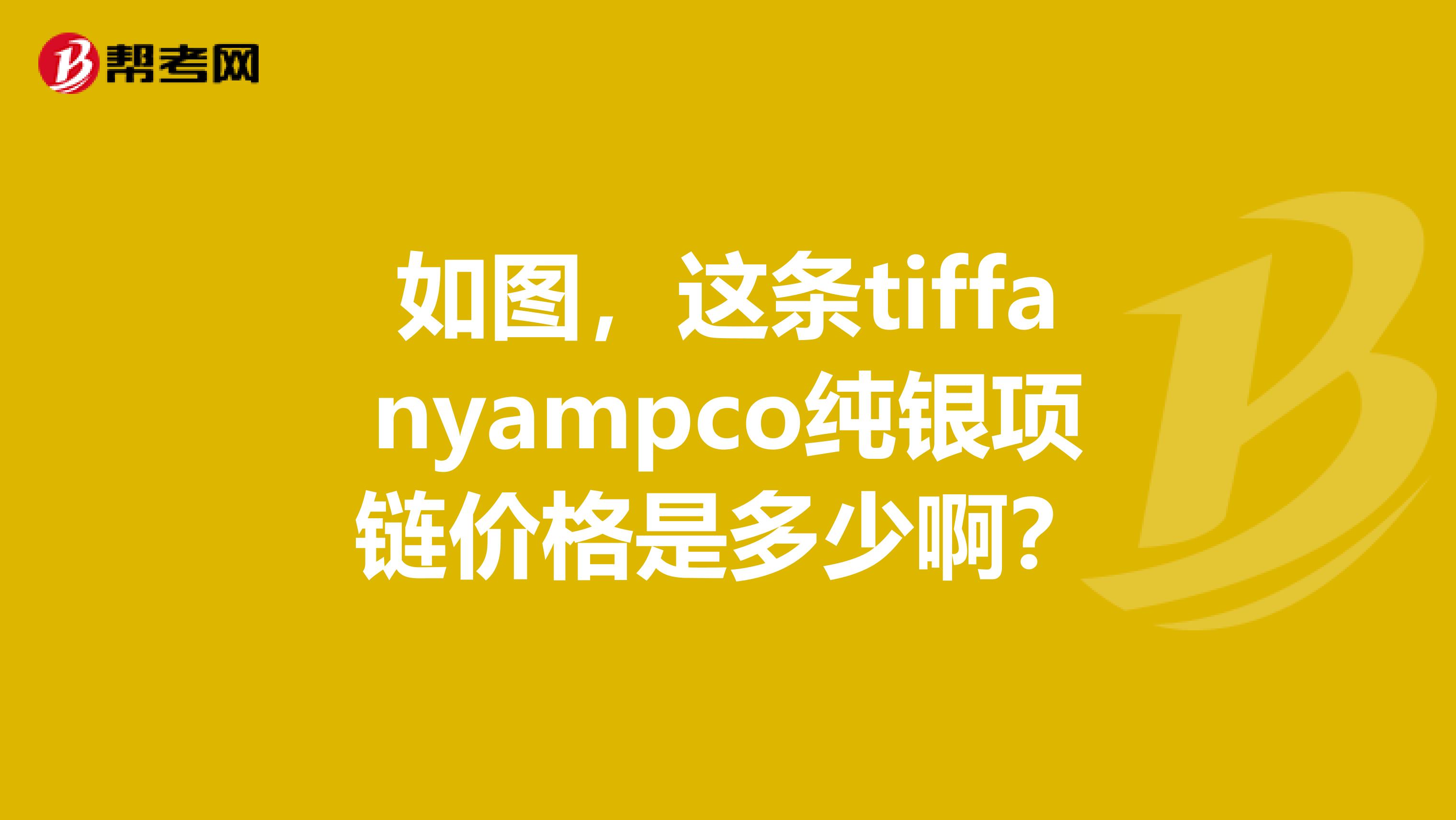 如图,这条tiffanyampco纯银项链价格是多少啊?