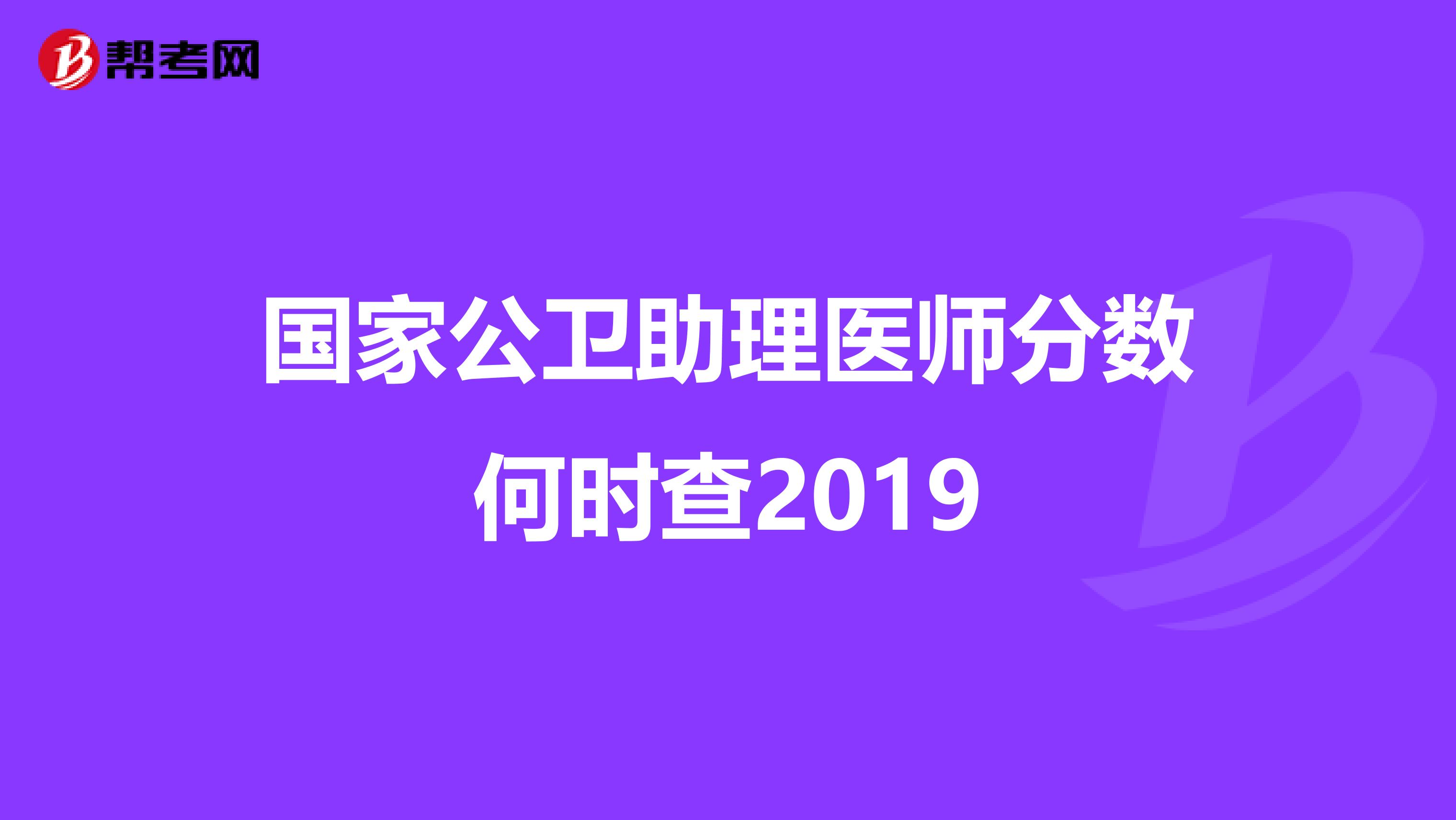 国家公卫助理医师分数何时查2019