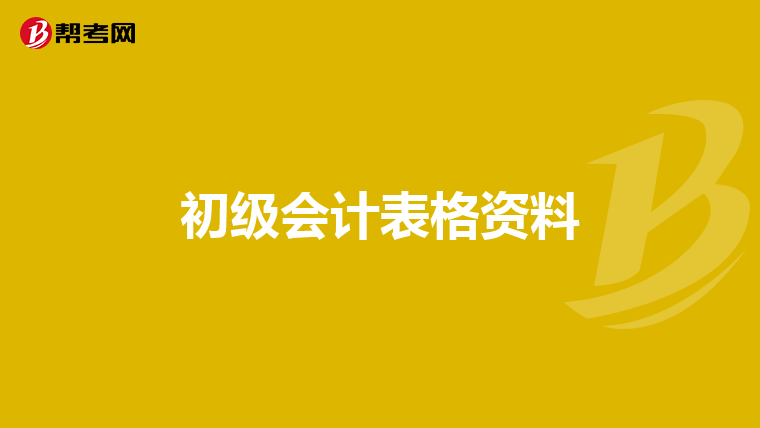 初级会计表格资料