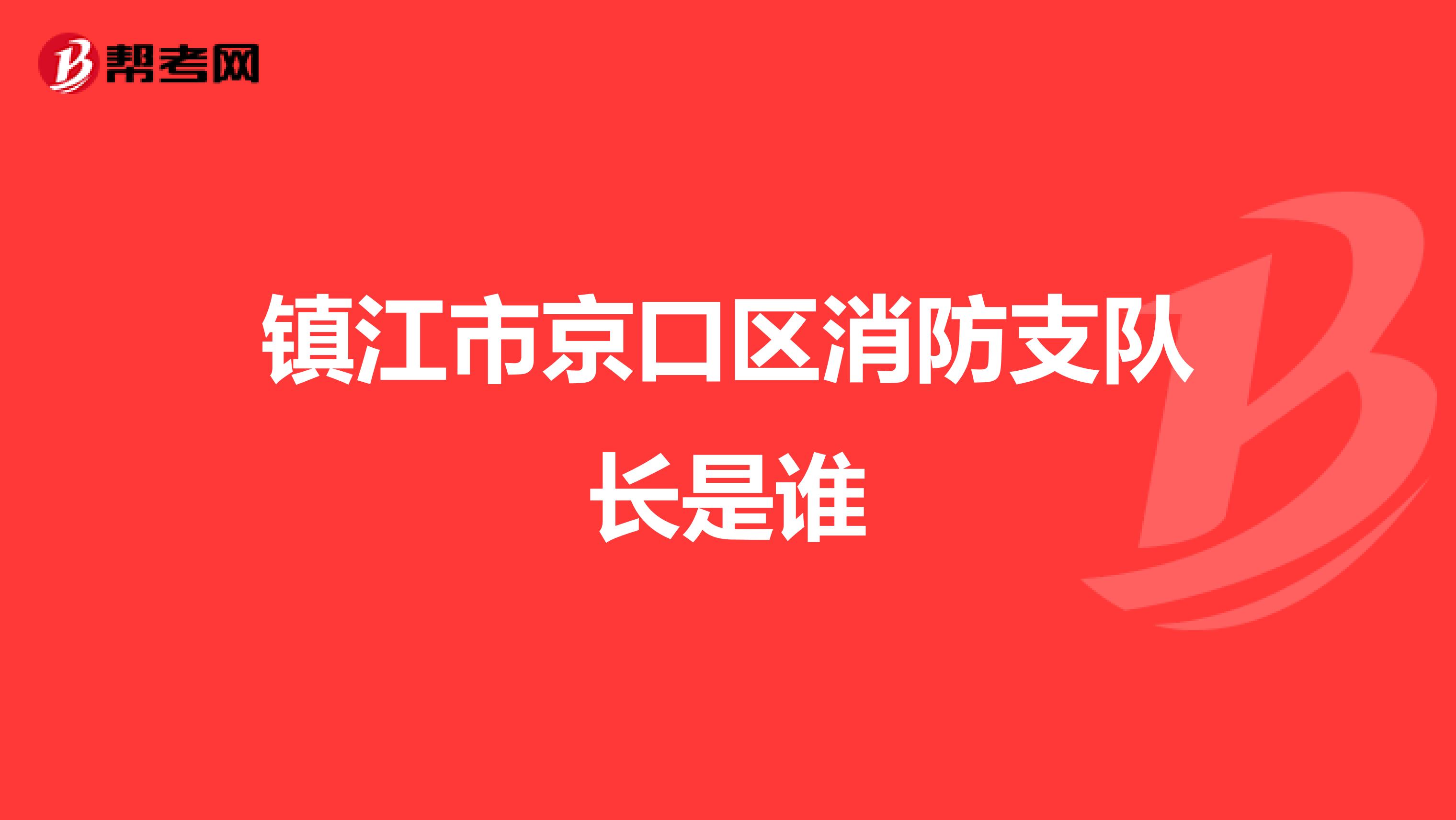 镇江市京口区消防支队长是谁