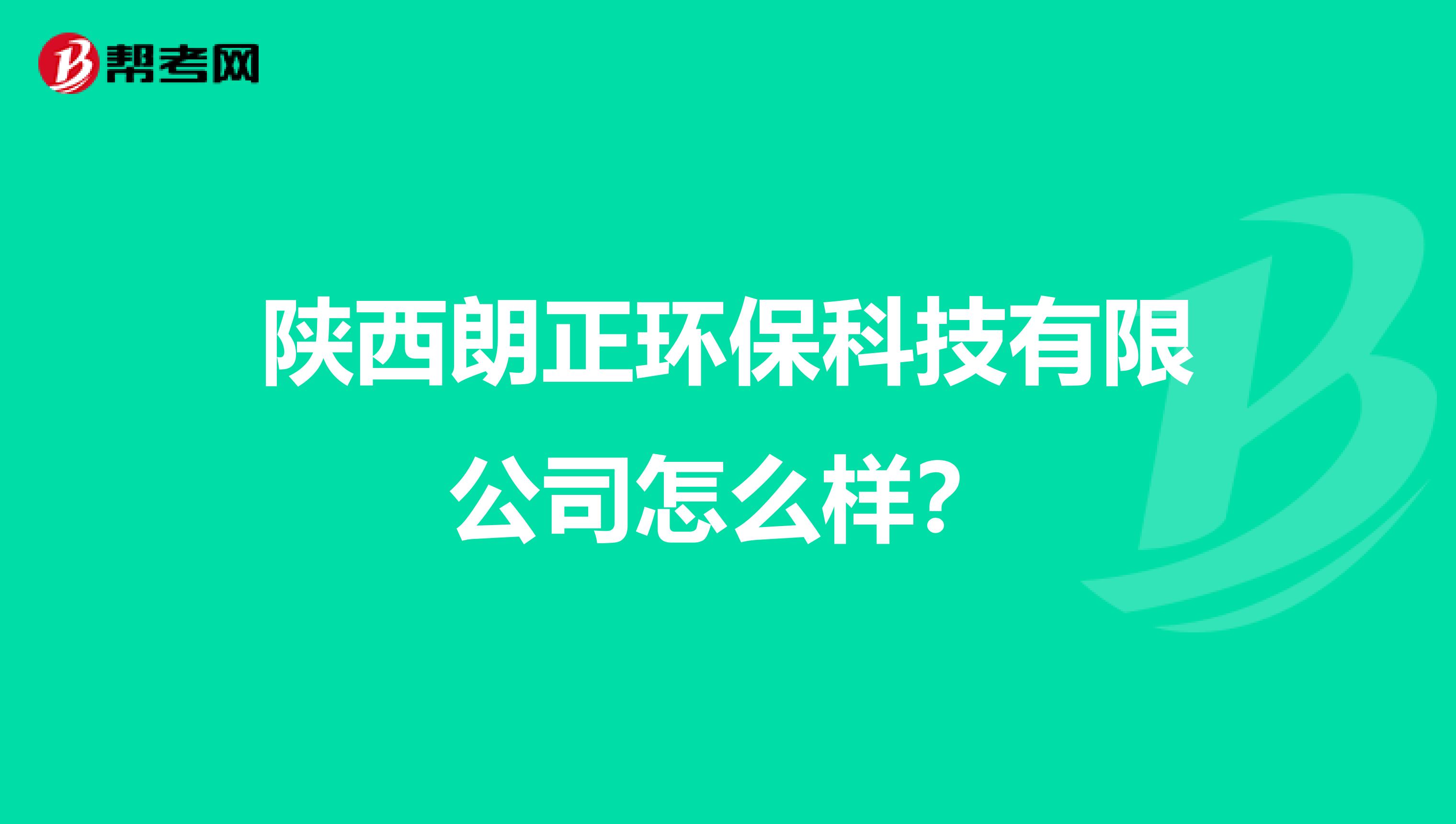 陕西朗正环保科技有限公司怎么样？