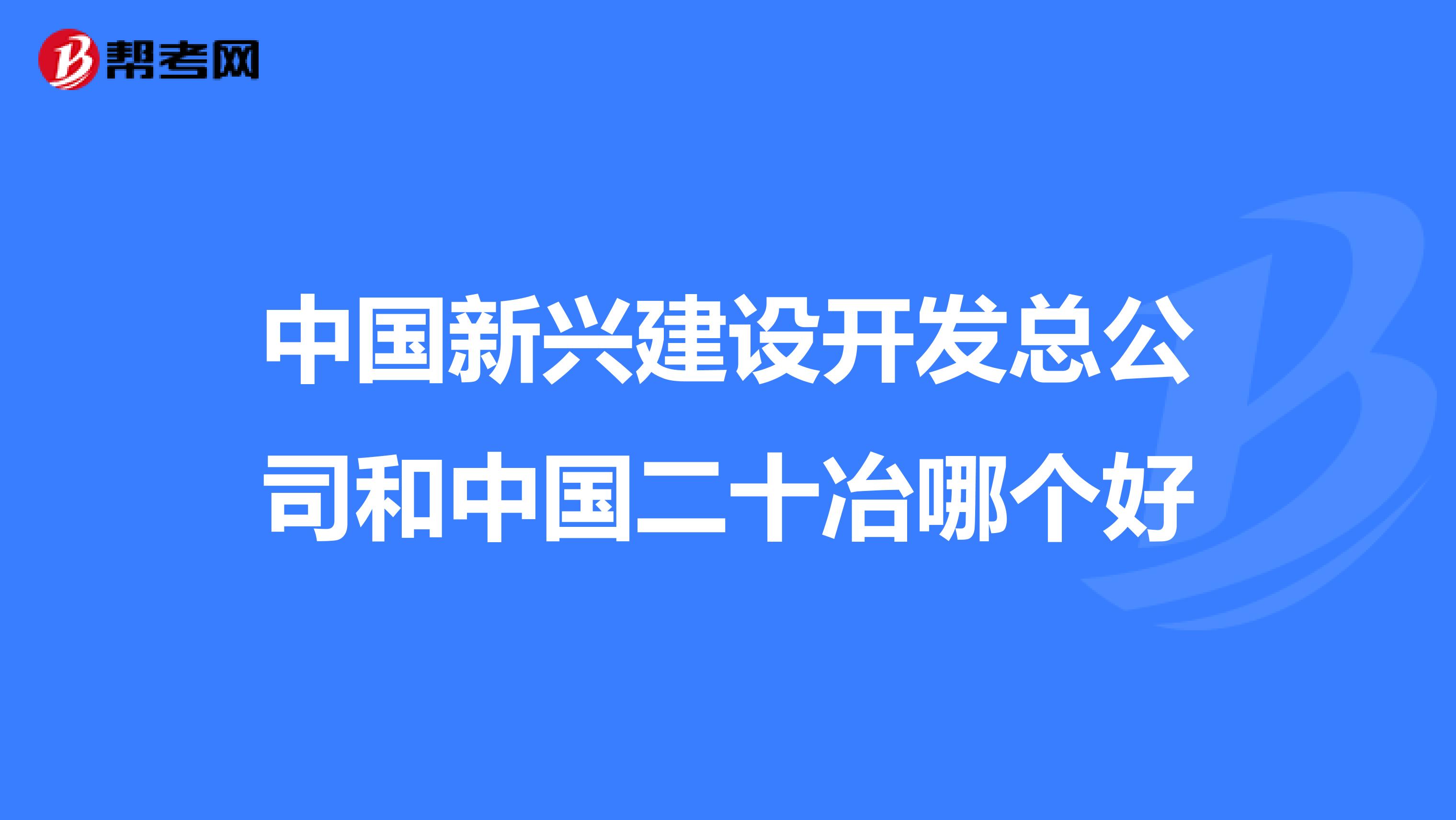 中国新兴建设开发总公司和中国二十冶哪个好