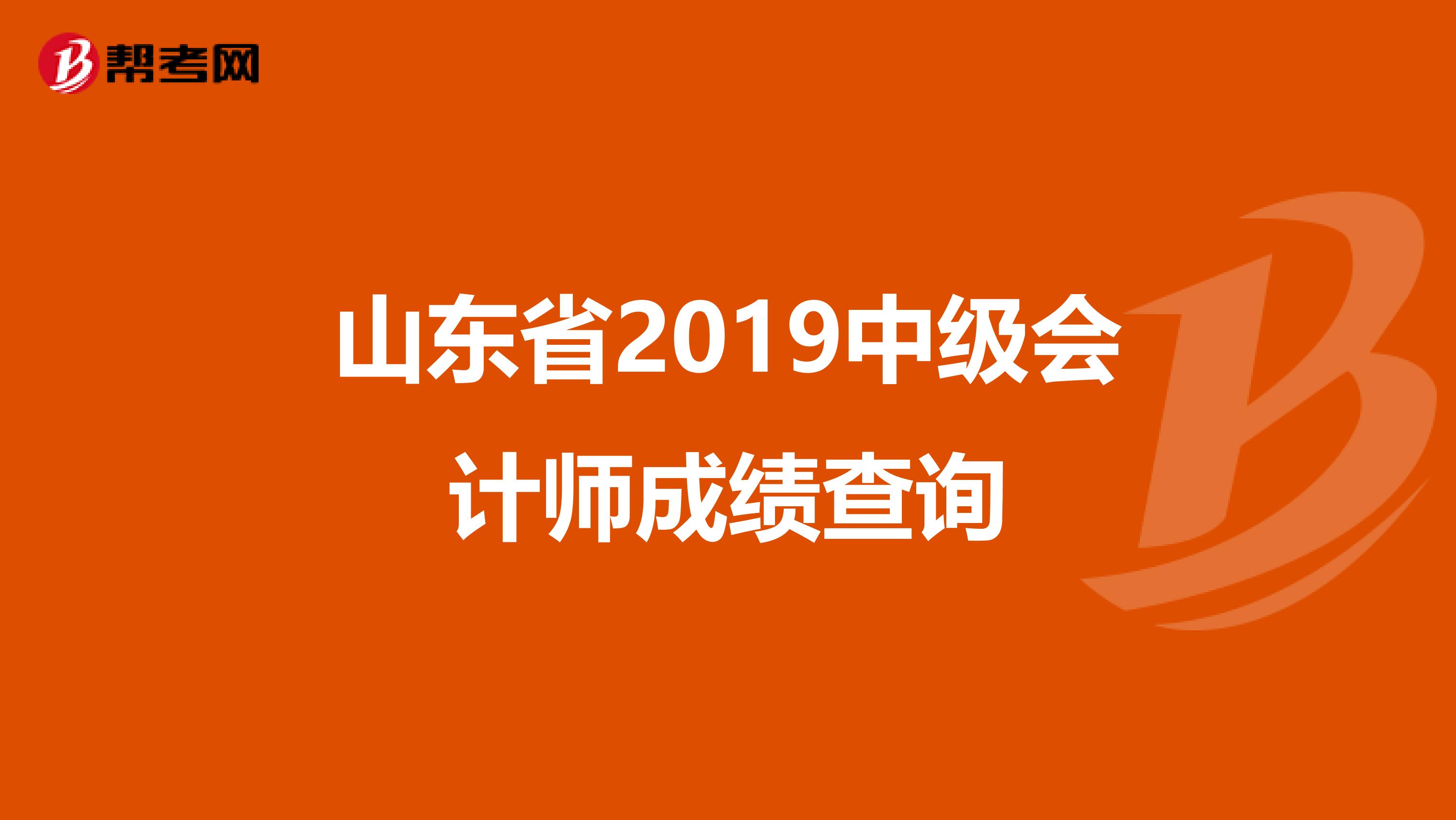 山东省2019中级会计师成绩查询