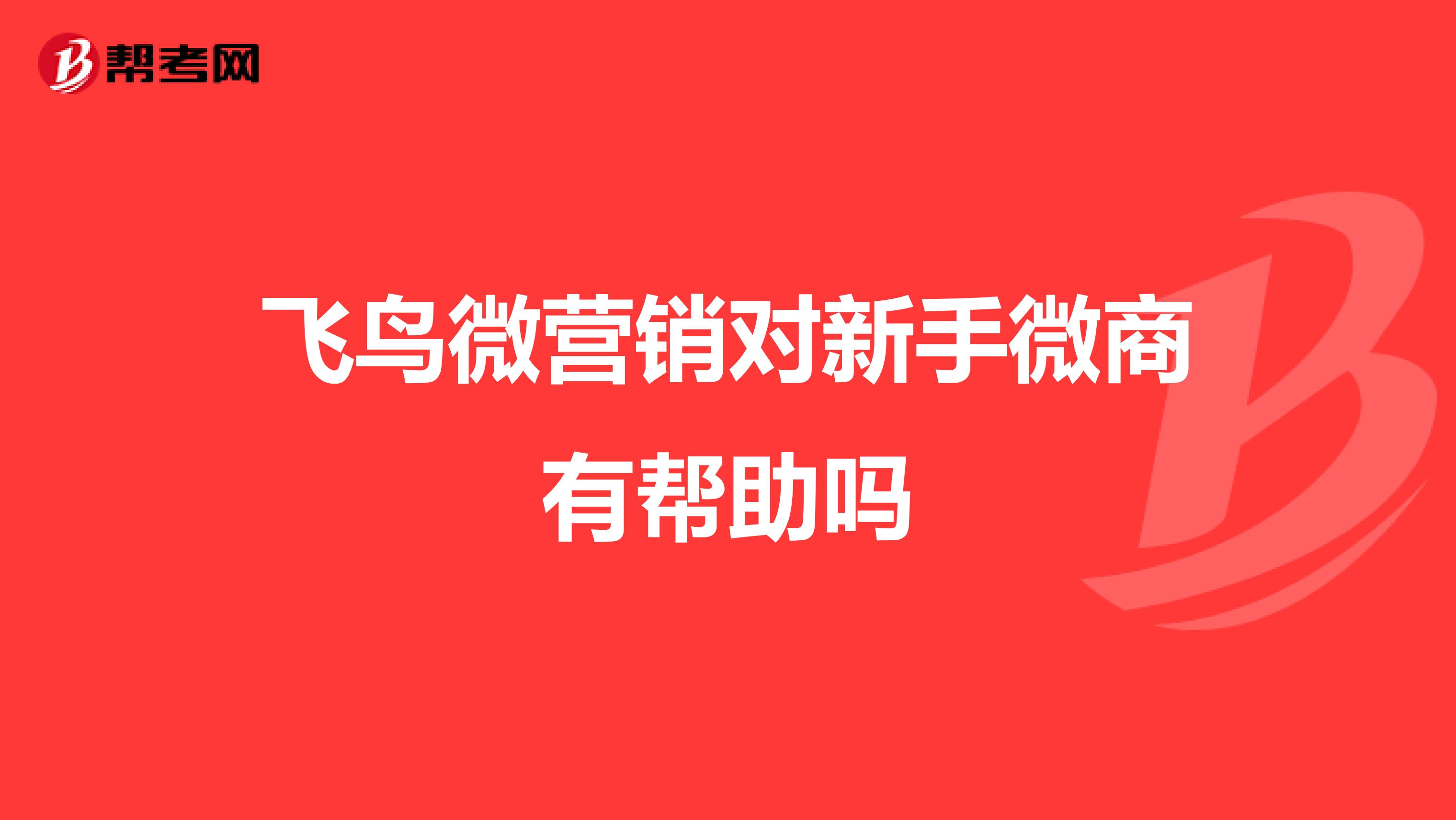飞鸟微营销对新手微商有帮助吗