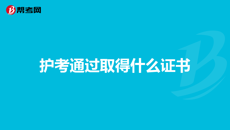 护考通过取得什么证书