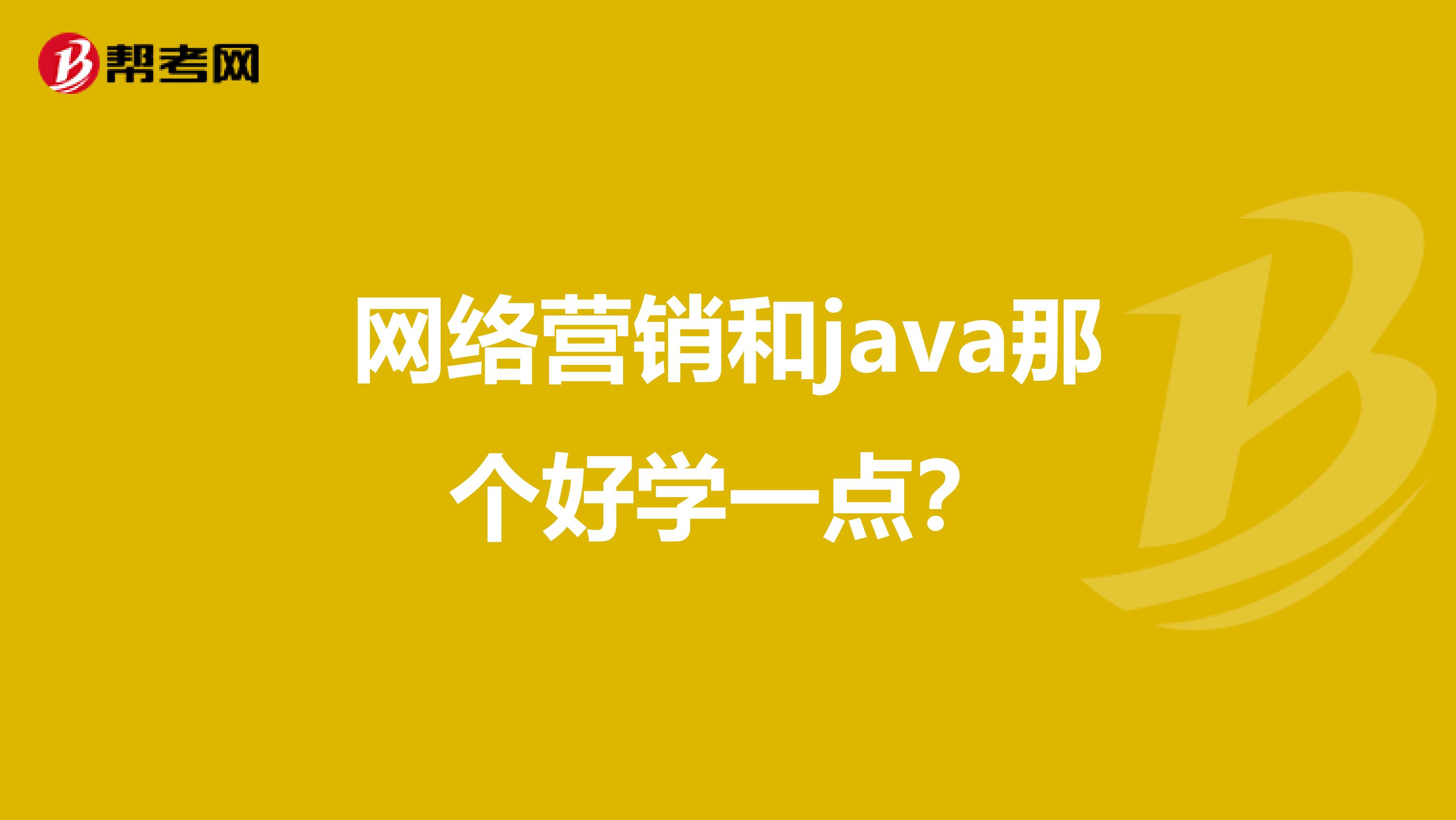网络营销和java那个好学一点？