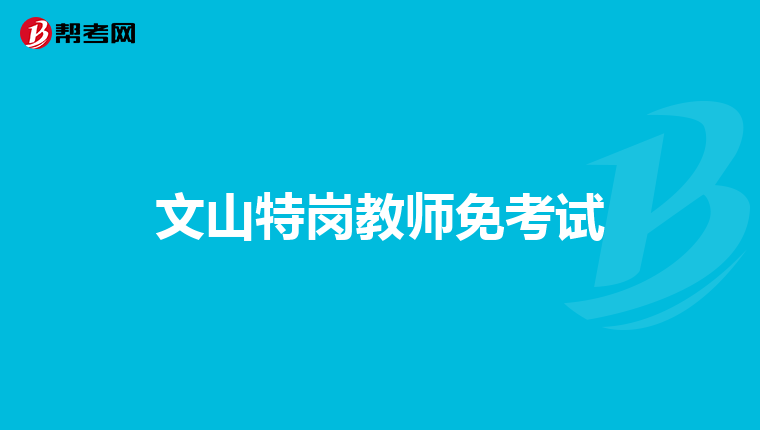 文山特岗教师免考试