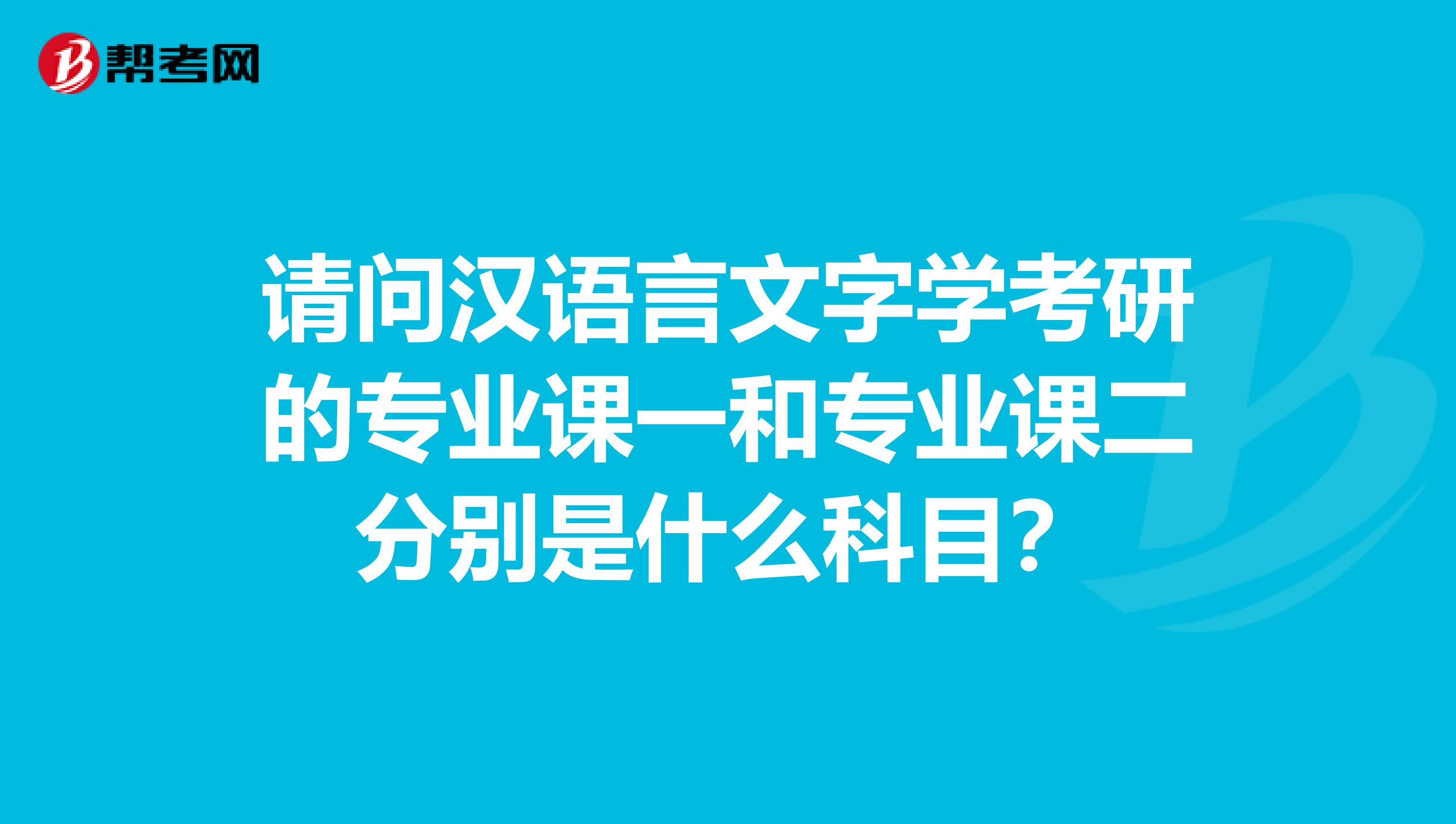 请问汉语言文字学考研的专业课一和专业课二分别是什么科目?