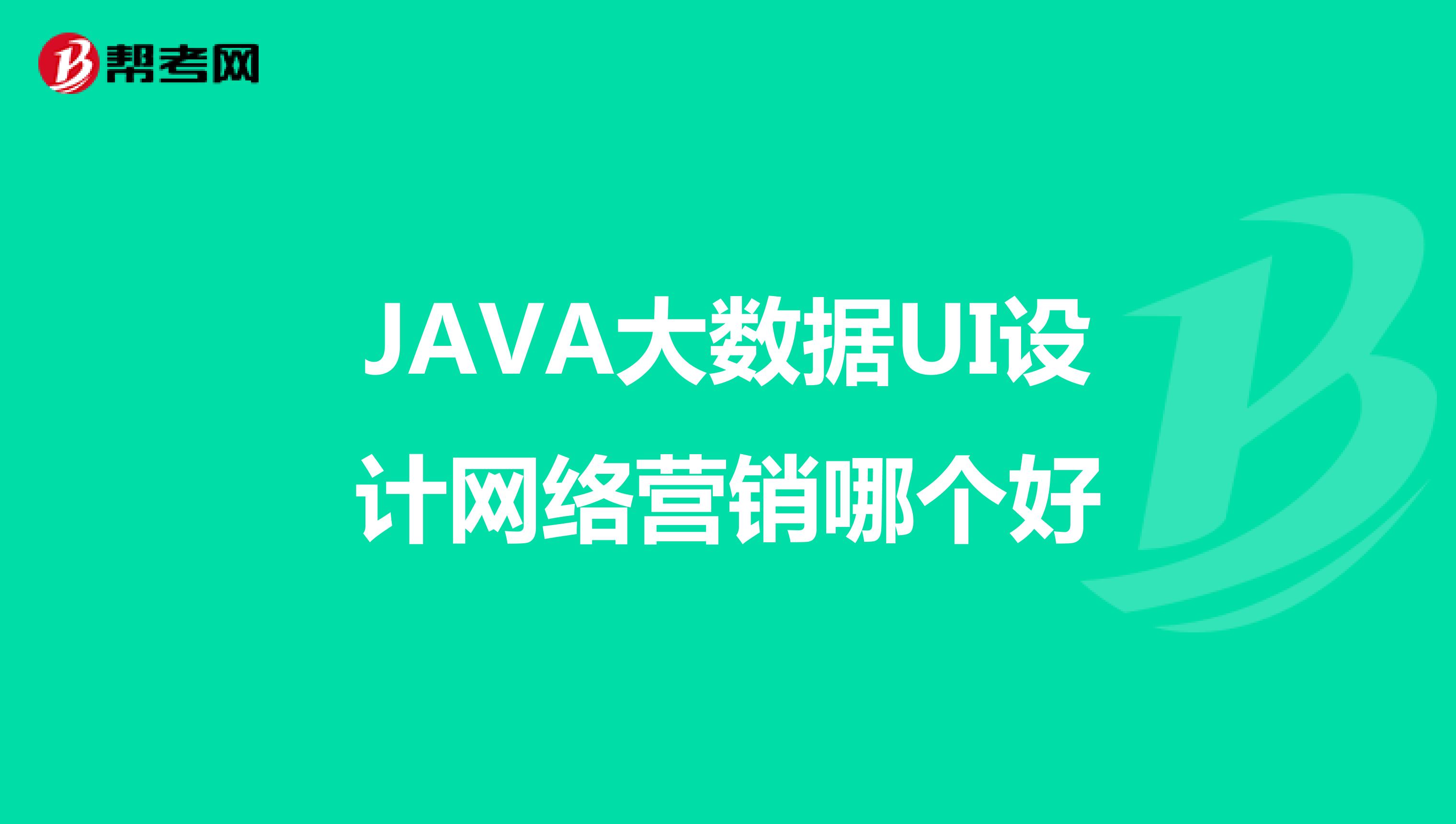 JAVA大数据UI设计网络营销哪个好