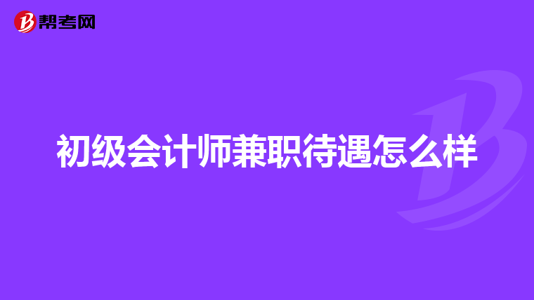 初級會(huì)計(jì)師兼職待遇怎么樣