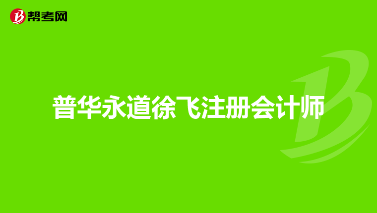 普华永道徐飞注册会计师