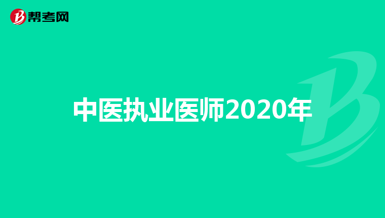 中医执业医师2020年