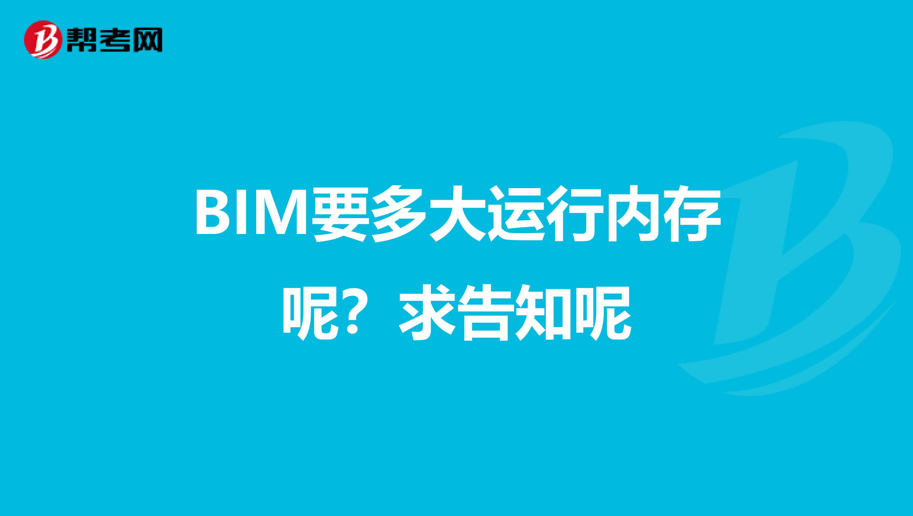 BIM要多大运行内存呢?求告知呢
