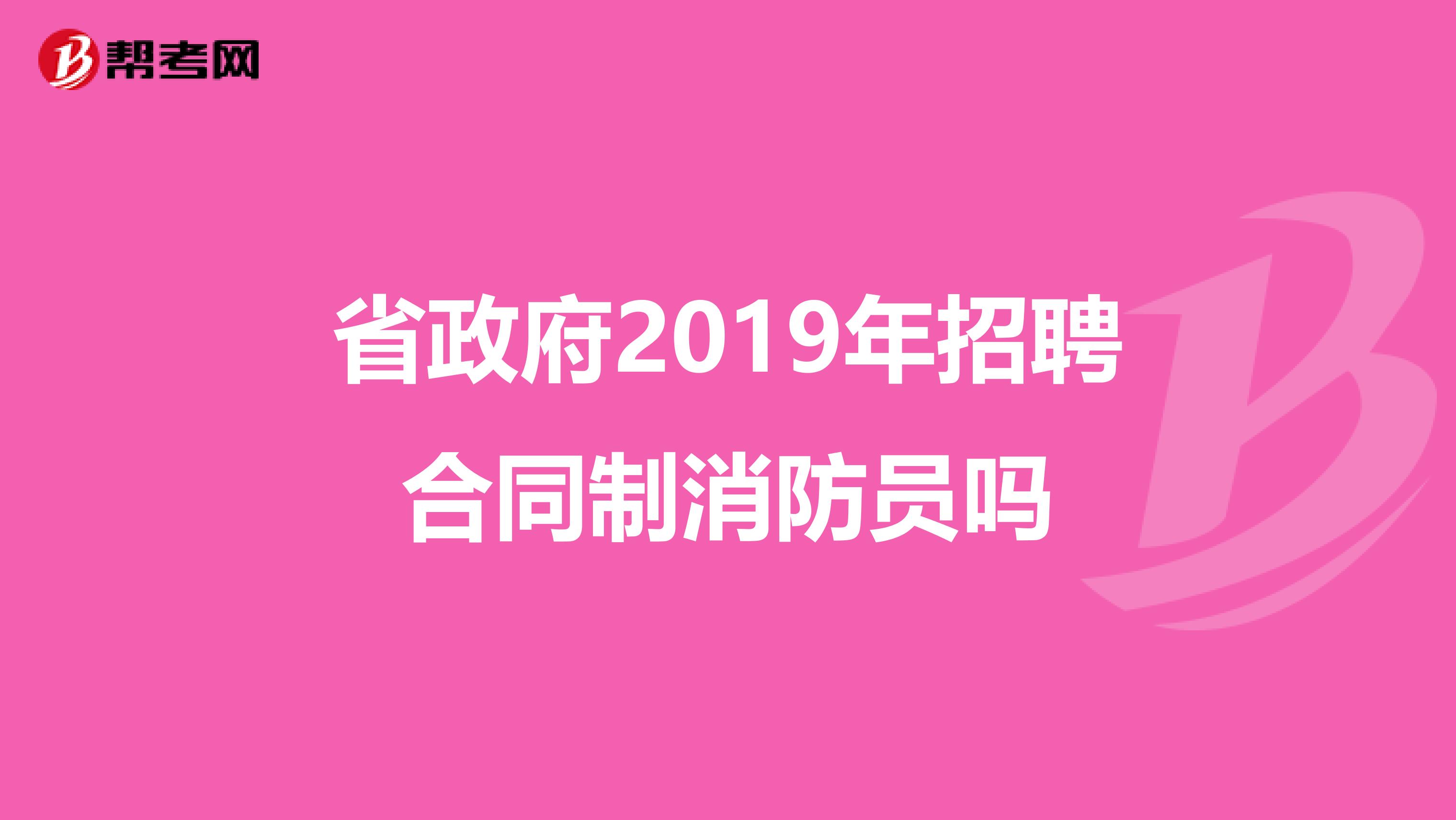 省政府2019年招聘合同制消防员吗