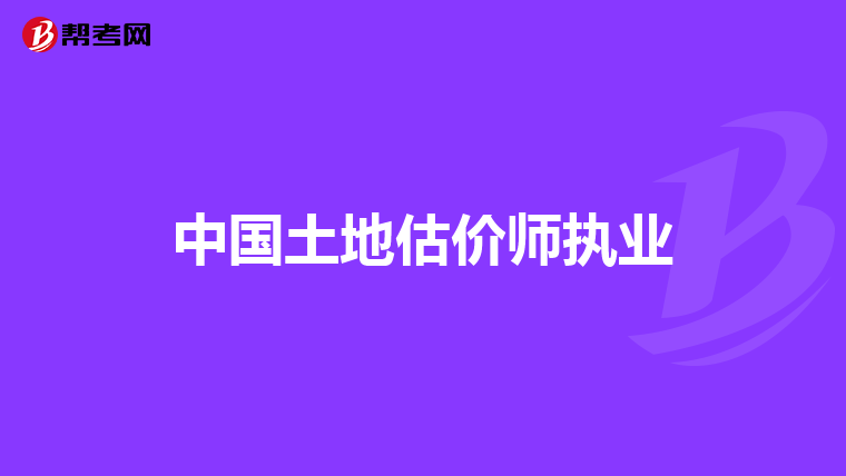 中國(guó)土地估價(jià)師執(zhí)業(yè)