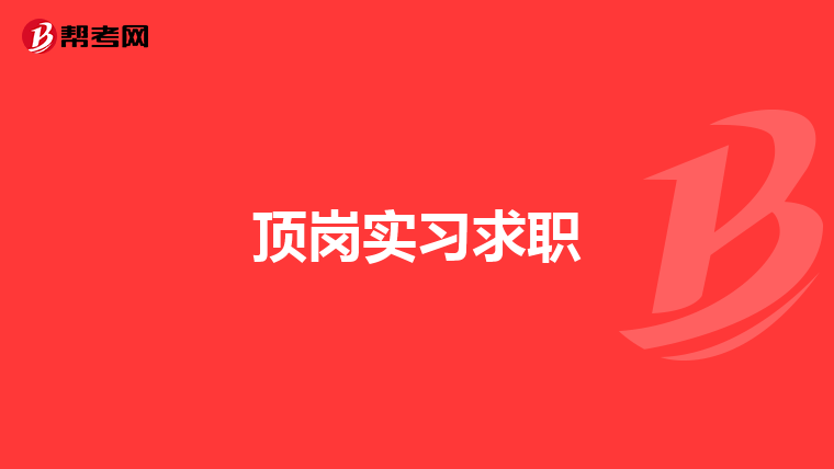 顶岗实习求职