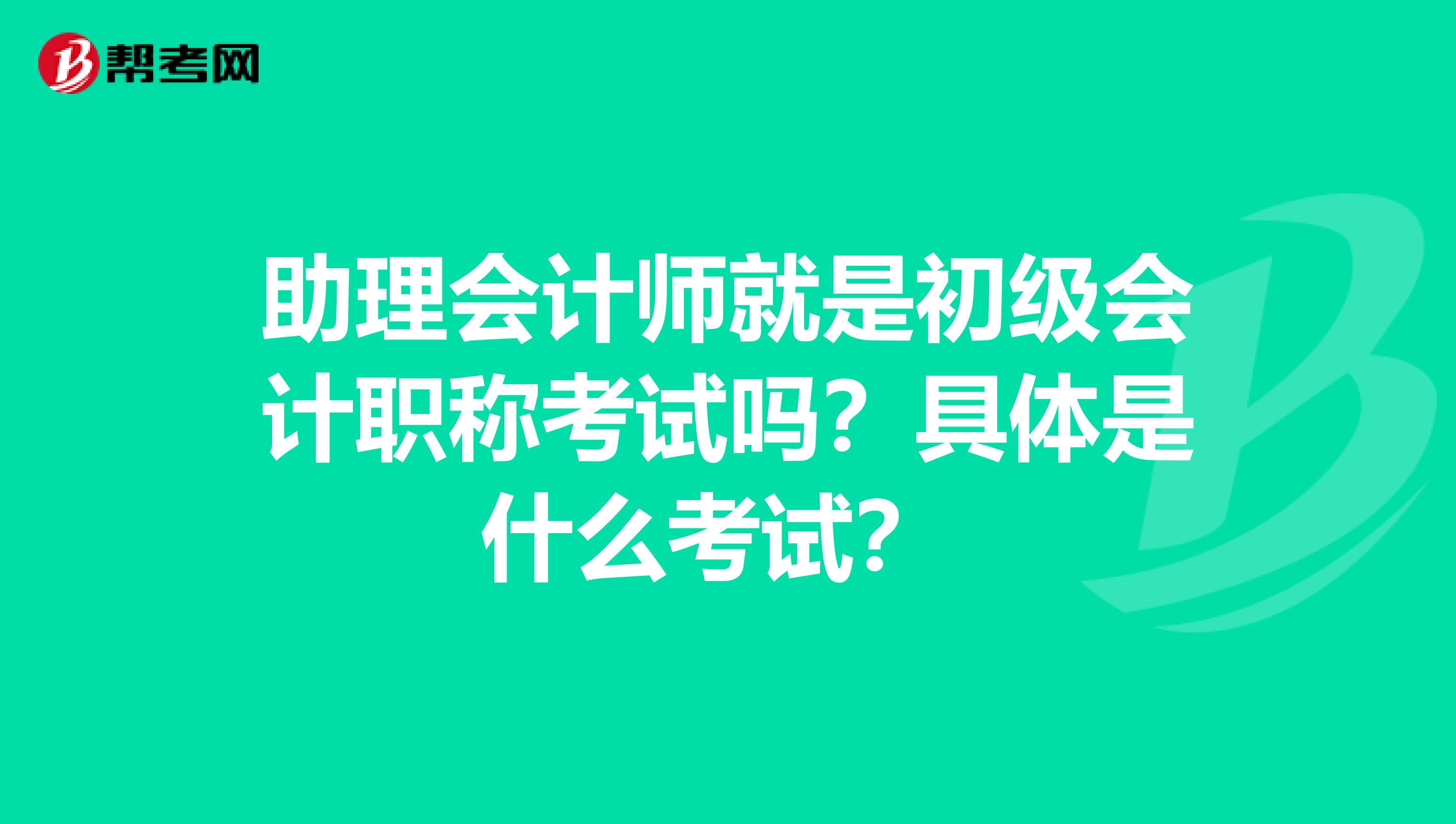 助理会计师就是初级会计职称考试吗?具体是什么考试?