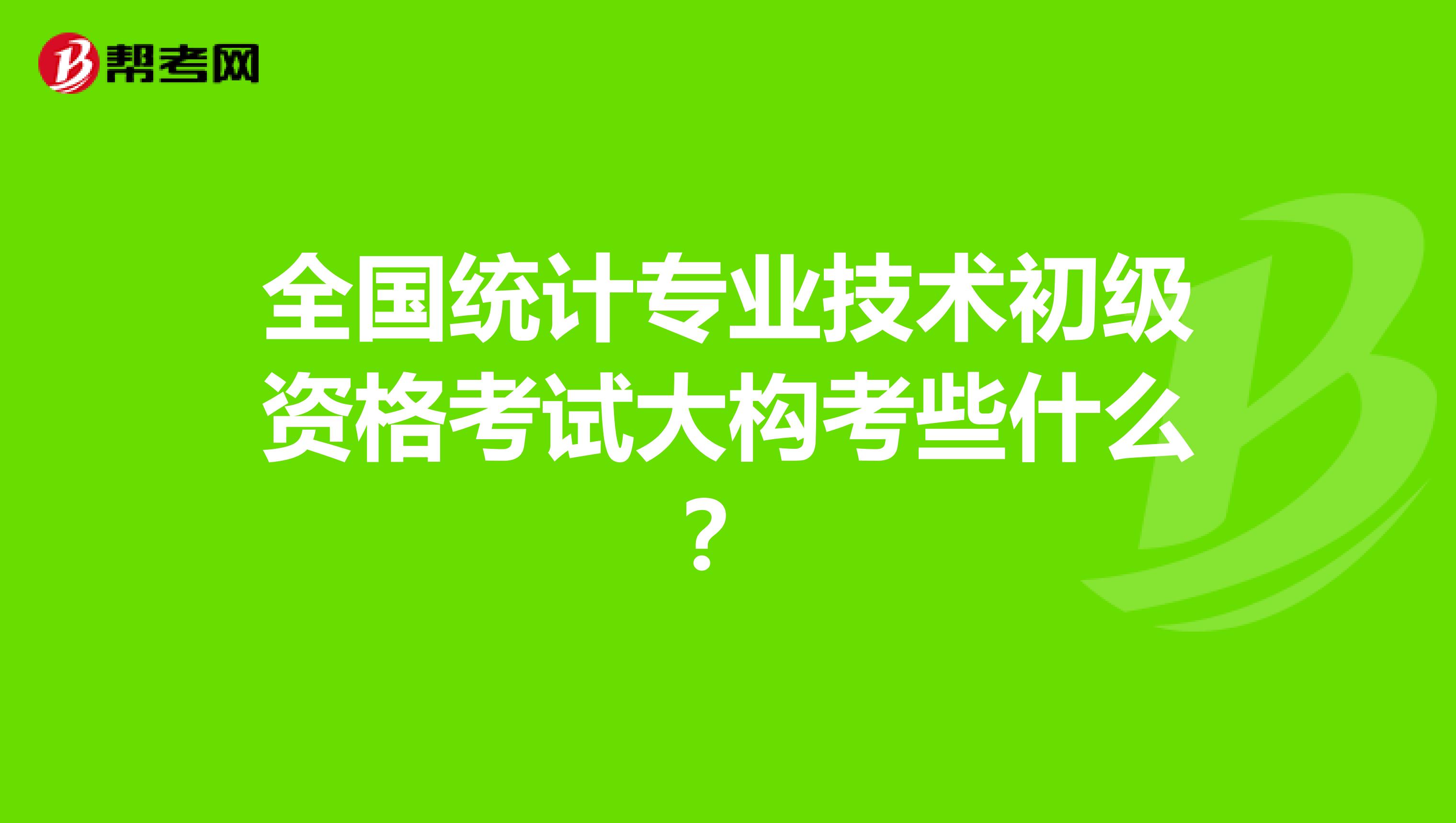 全国统计专业技术初级资格考试大构考些什么？