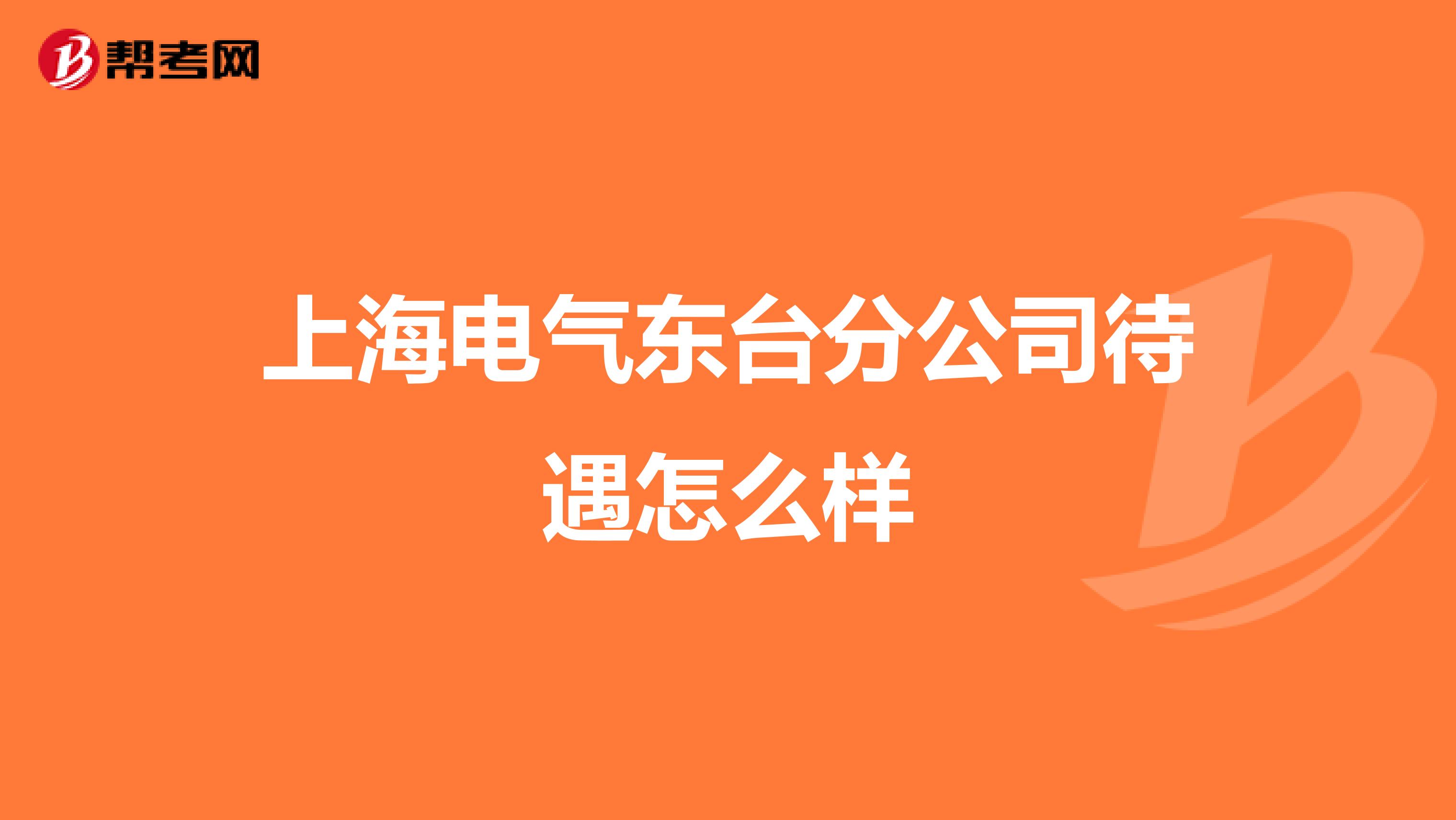 上海电气东台分公司待遇怎么样