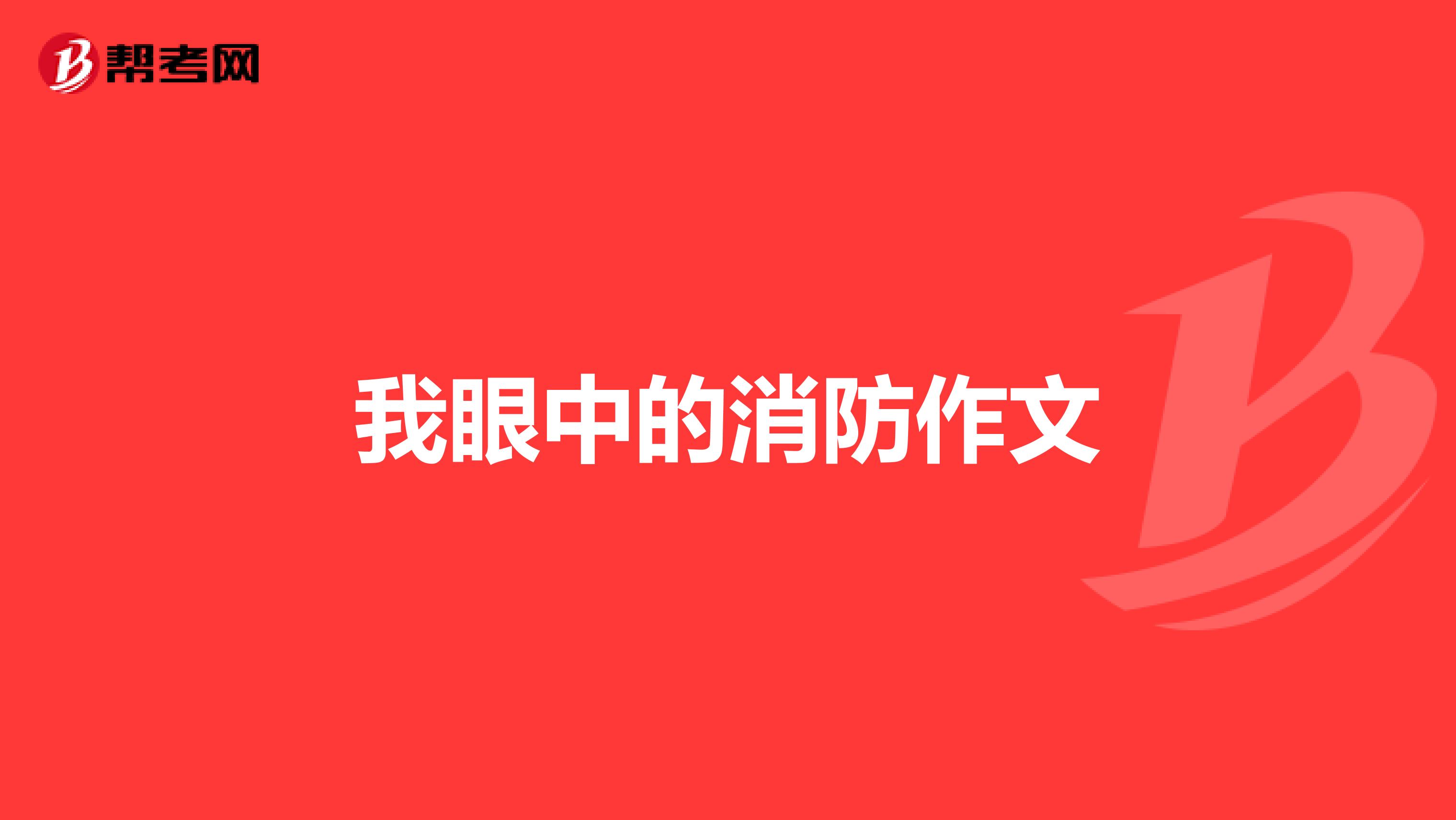 我眼中的消防作文