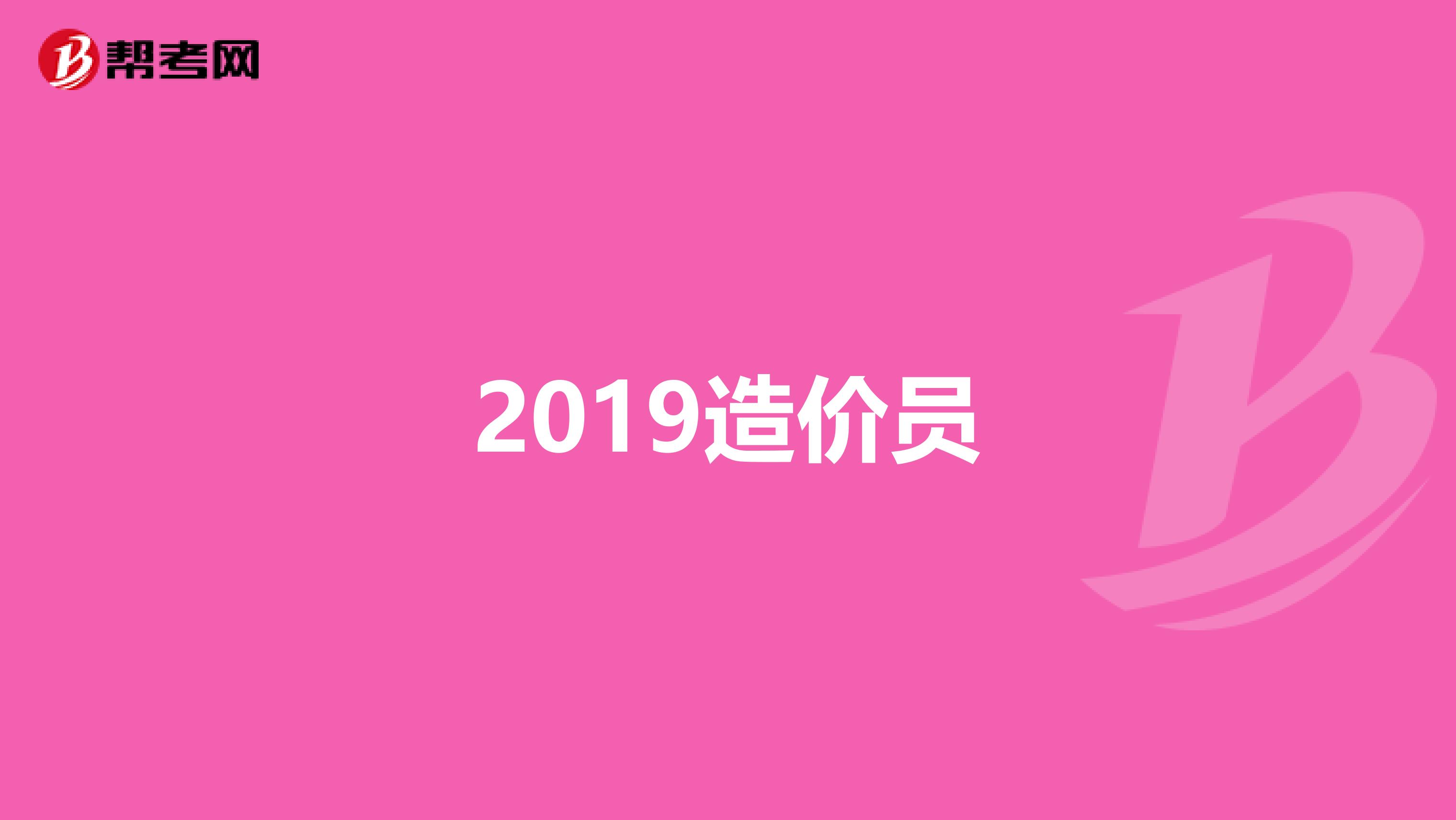 2019造价员