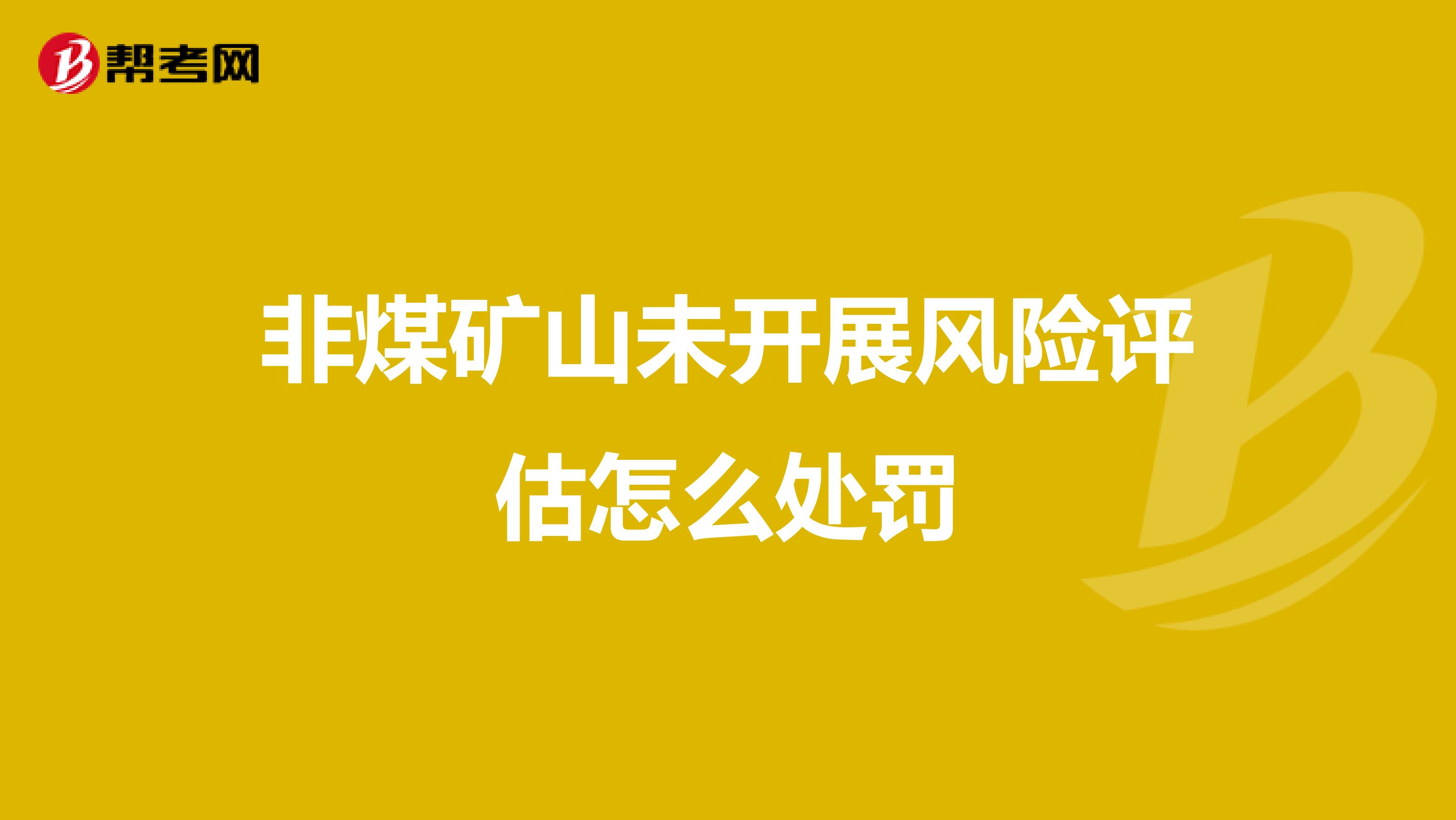 非煤矿山未开展风险评估怎么处罚