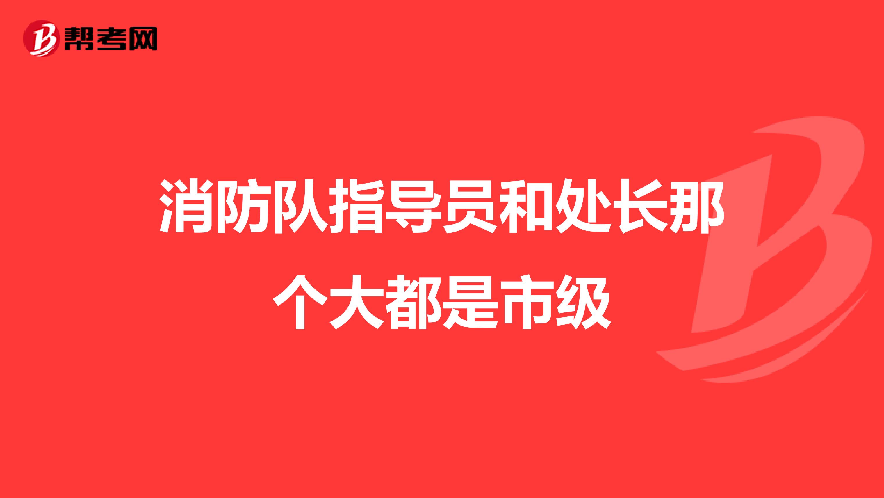 消防队指导员和处长那个大都是市级