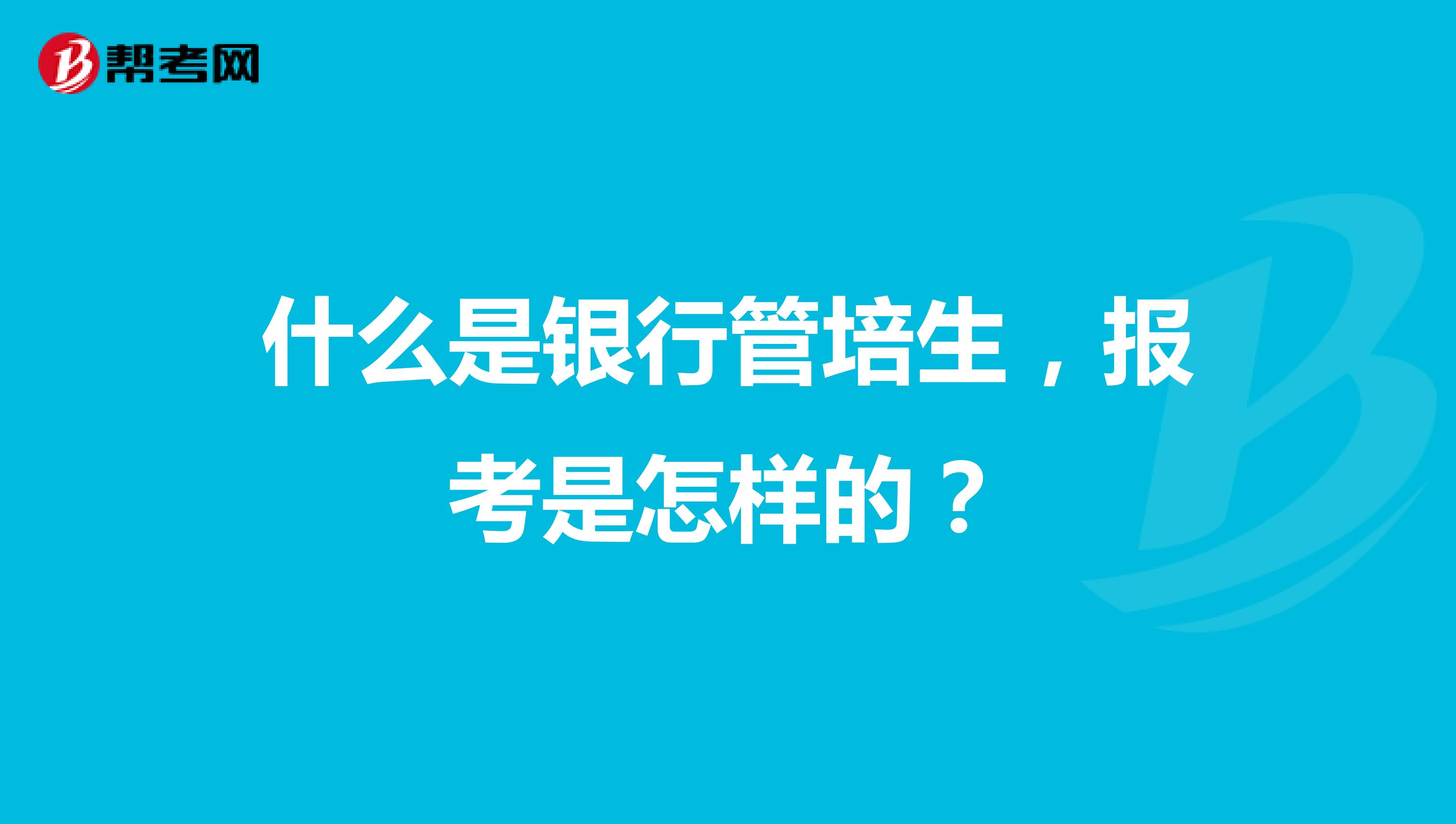 什么是银行管培生，报考是怎样的？