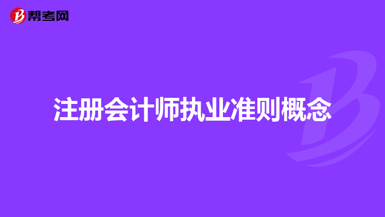 注冊(cè)會(huì)計(jì)師執(zhí)業(yè)準(zhǔn)則概念