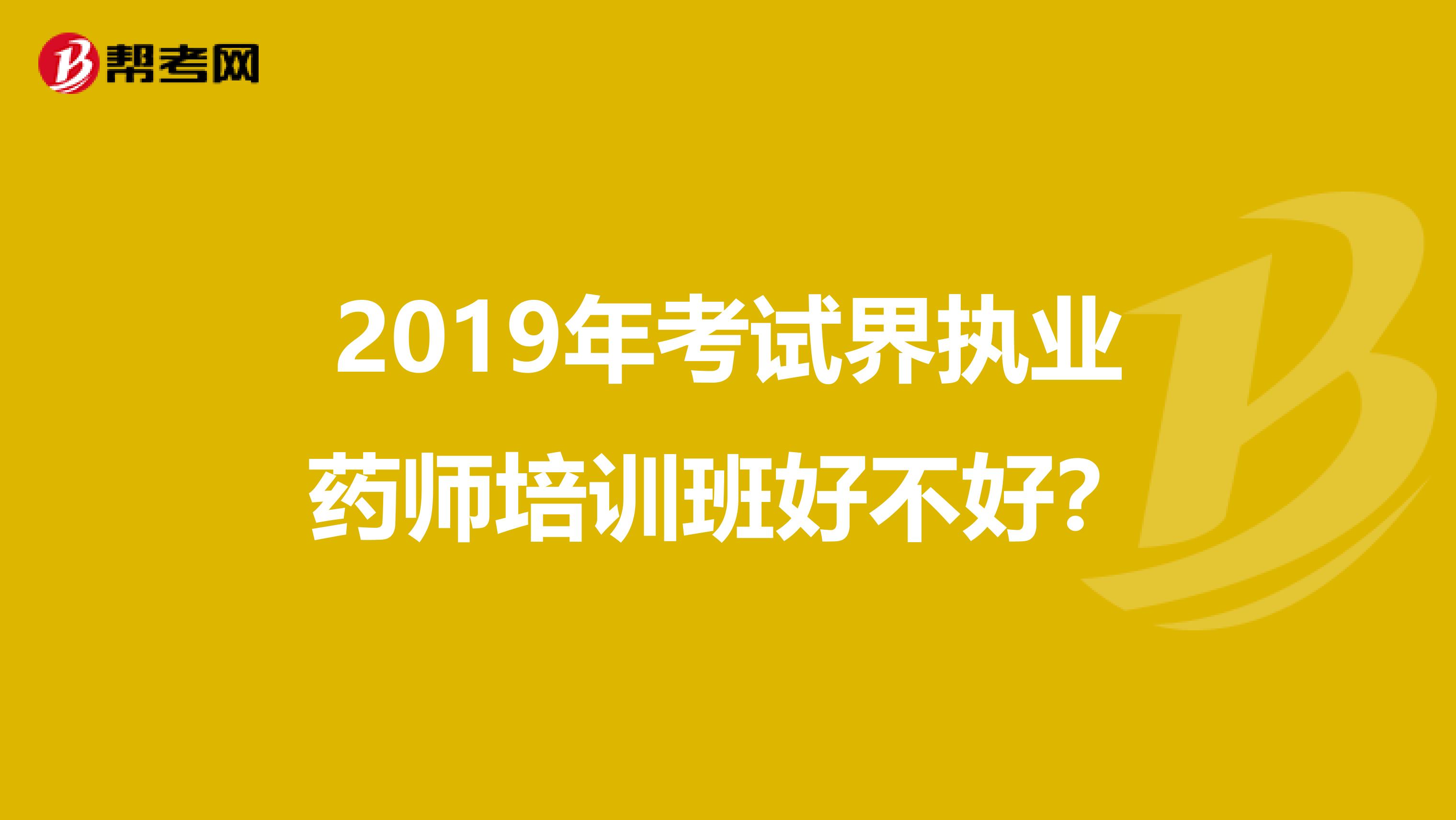 2019年考试界执业药师培训班好不好?