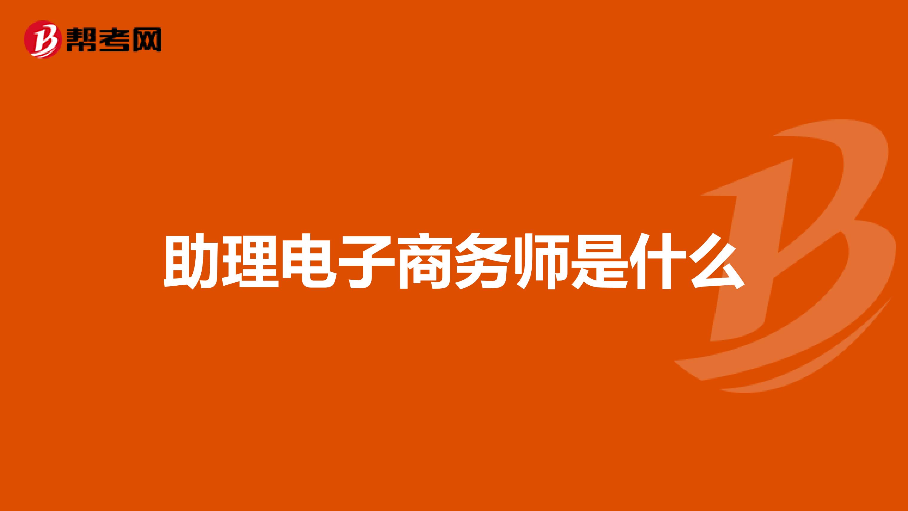 助理电子商务师是什么