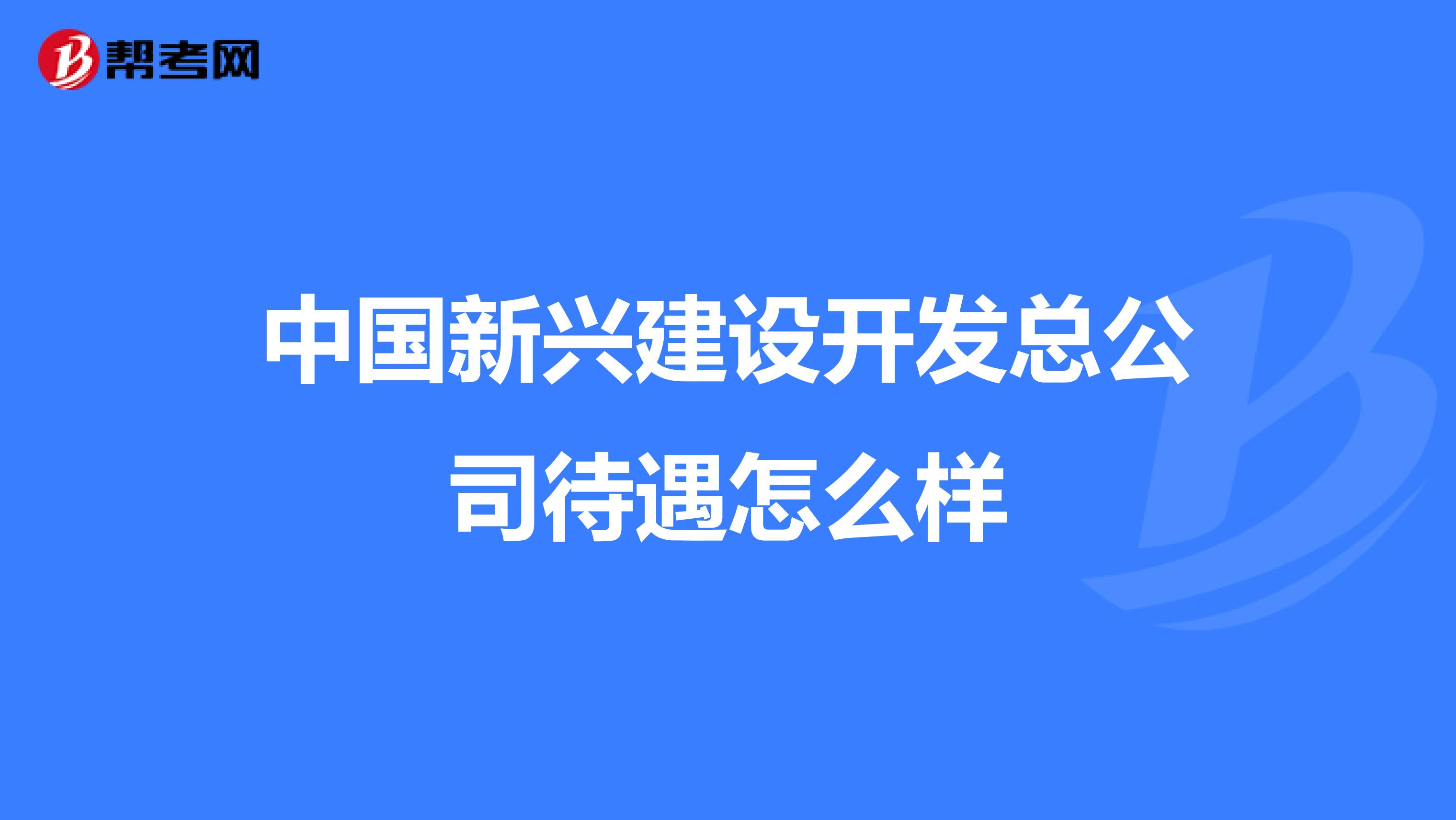 中国新兴建设开发总公司待遇怎么样