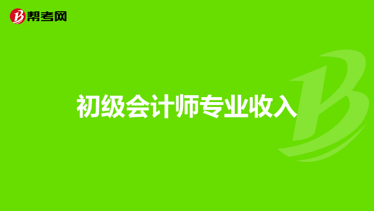 初级会计师专业收入