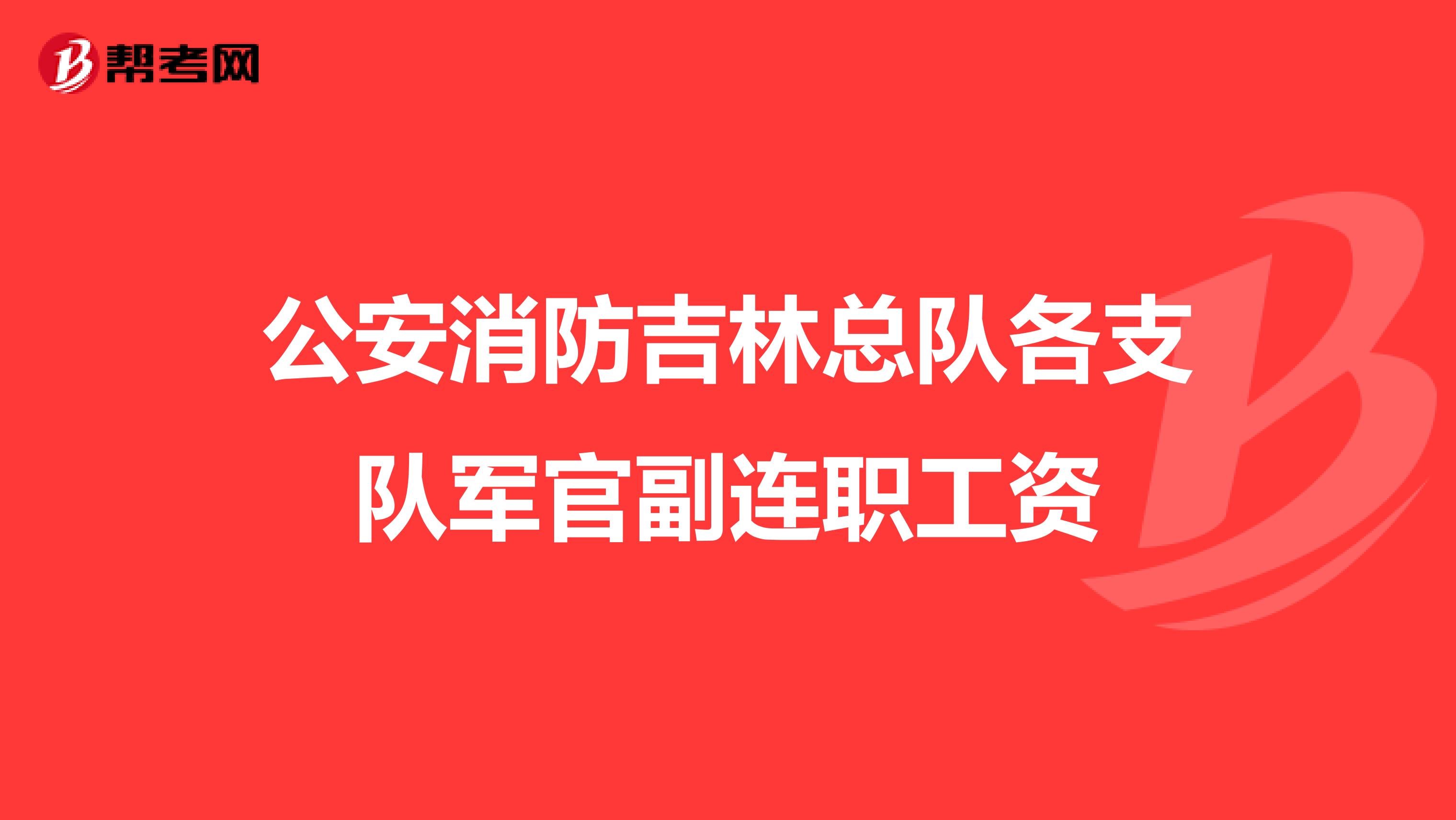 公安消防吉林总队各支队军官副连职工资
