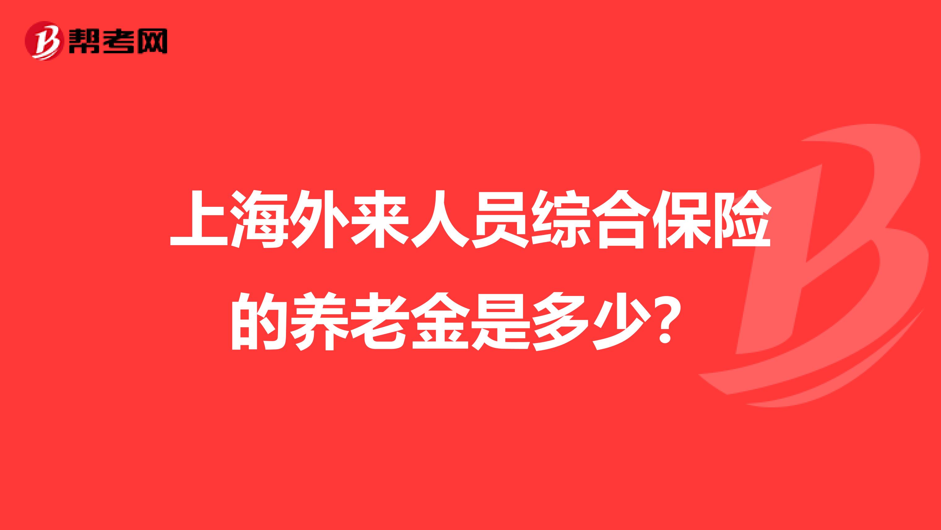 上海外来人员综合保险的养老金是多少?