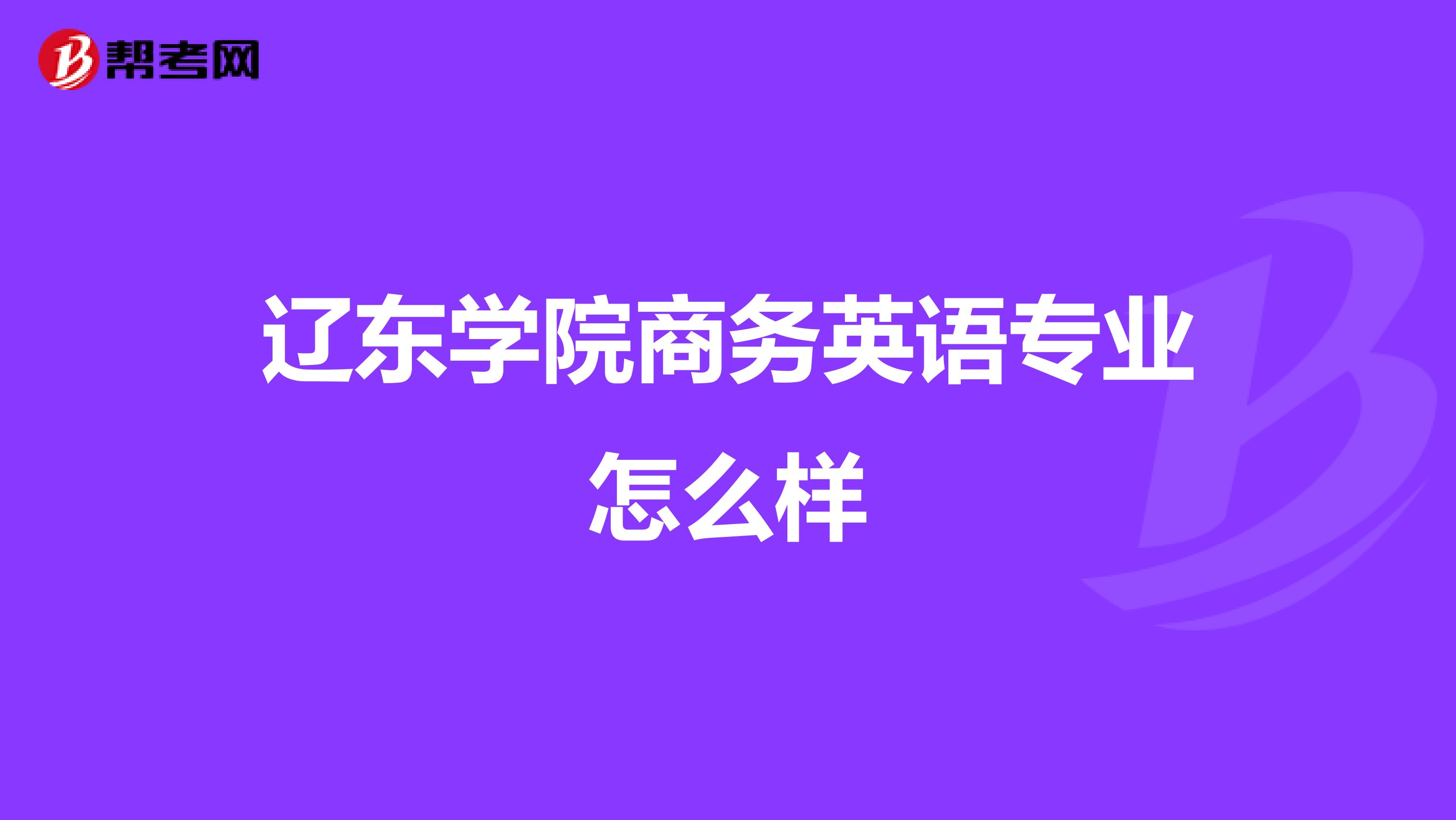 辽东学院商务英语专业怎么样