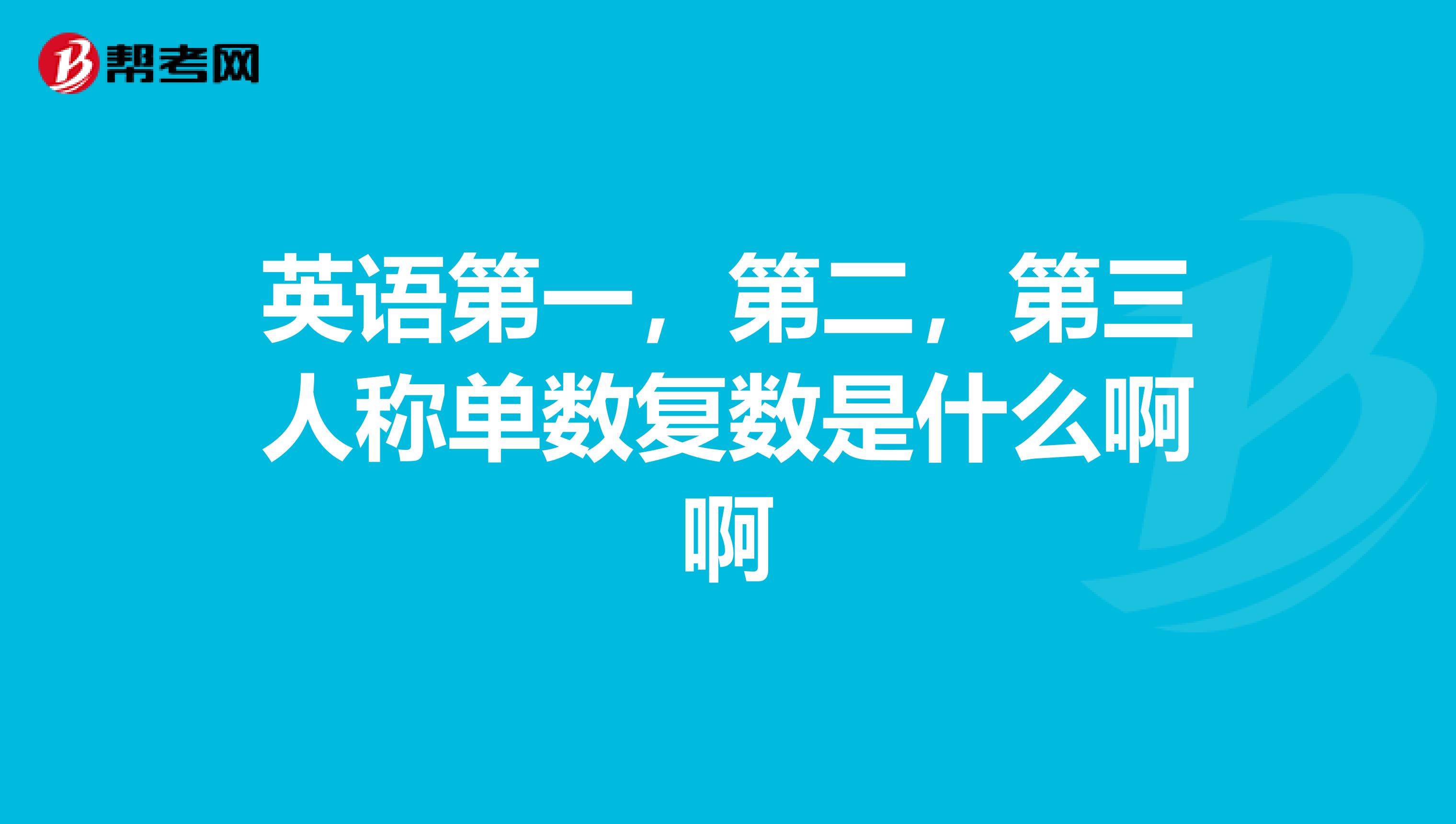 英语第一，第二，第三人称单数复数是什么啊啊