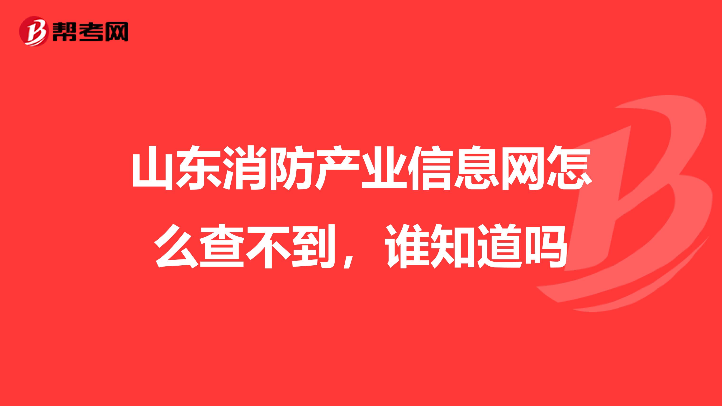 山东消防产业信息网怎么查不到,谁知道吗