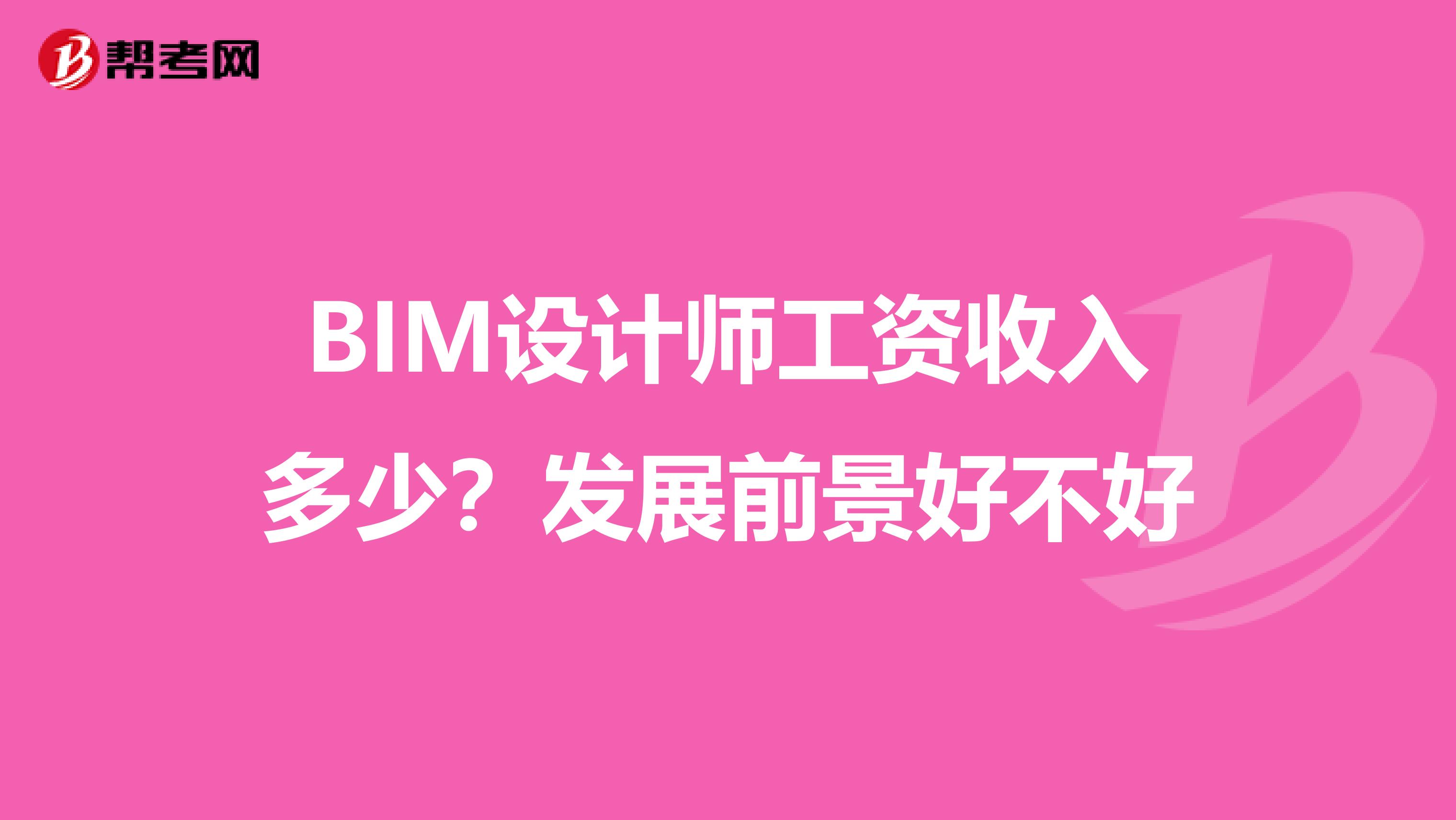BIM设计师工资收入多少？发展前景好不好