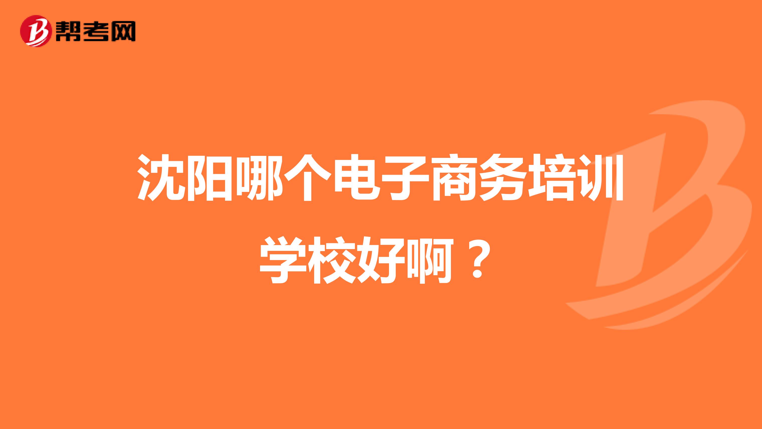 沈阳哪个电子商务培训学校好啊？