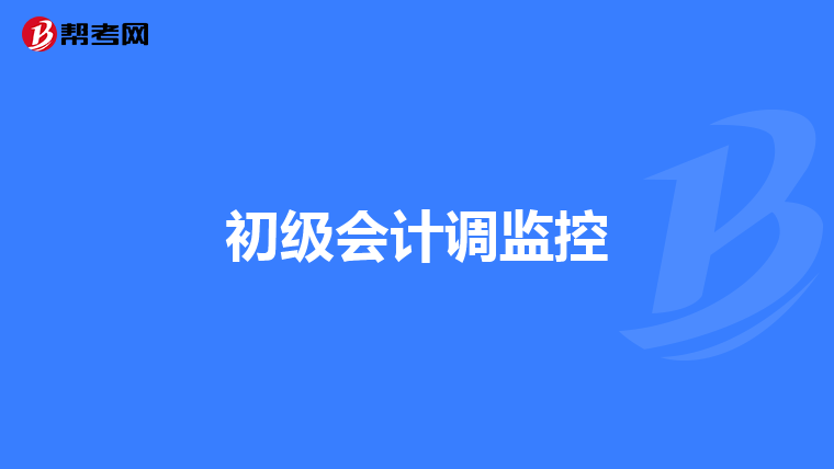 初级会计调监控