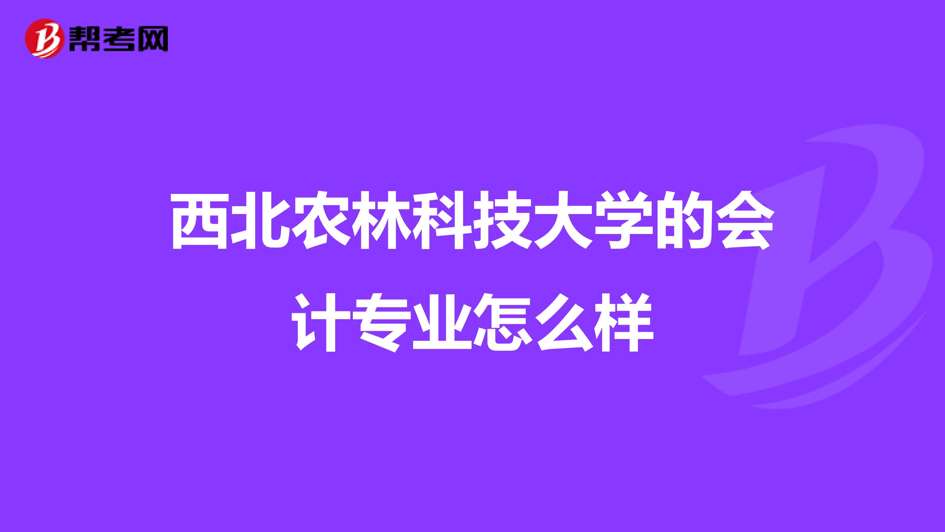 西北农林科技大学的会计专业怎么样