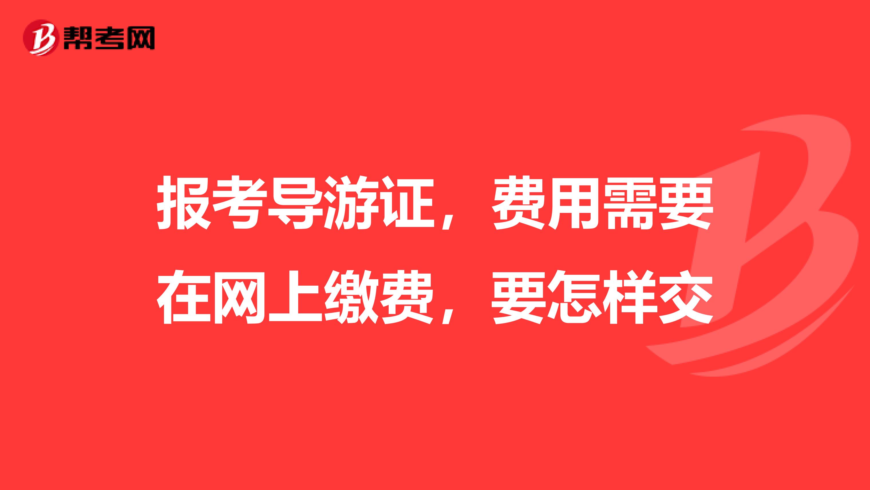 报考导游证，费用需要在网上缴费，要怎样交