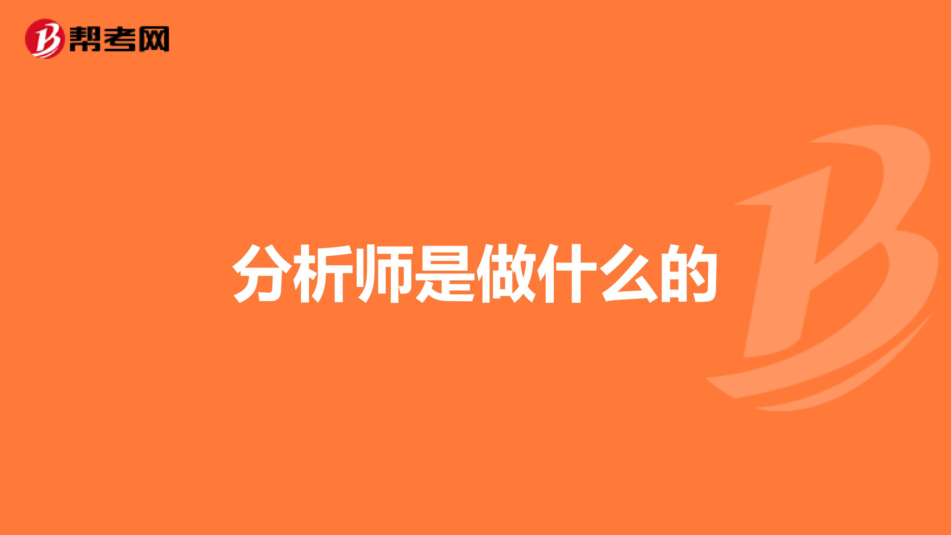 分析师是做什么的