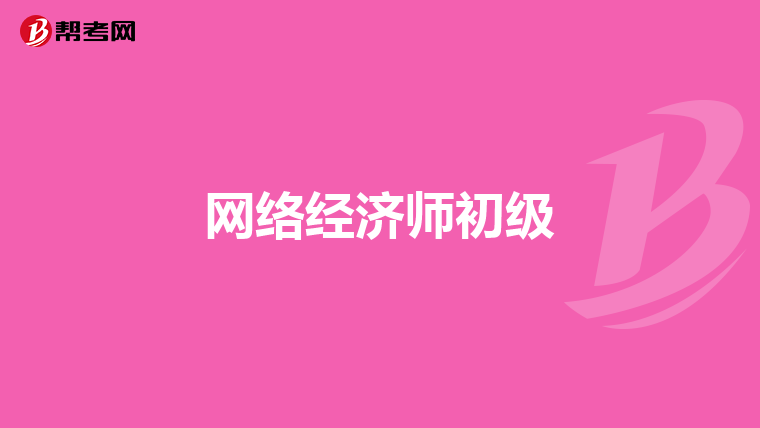 网络经济师初级