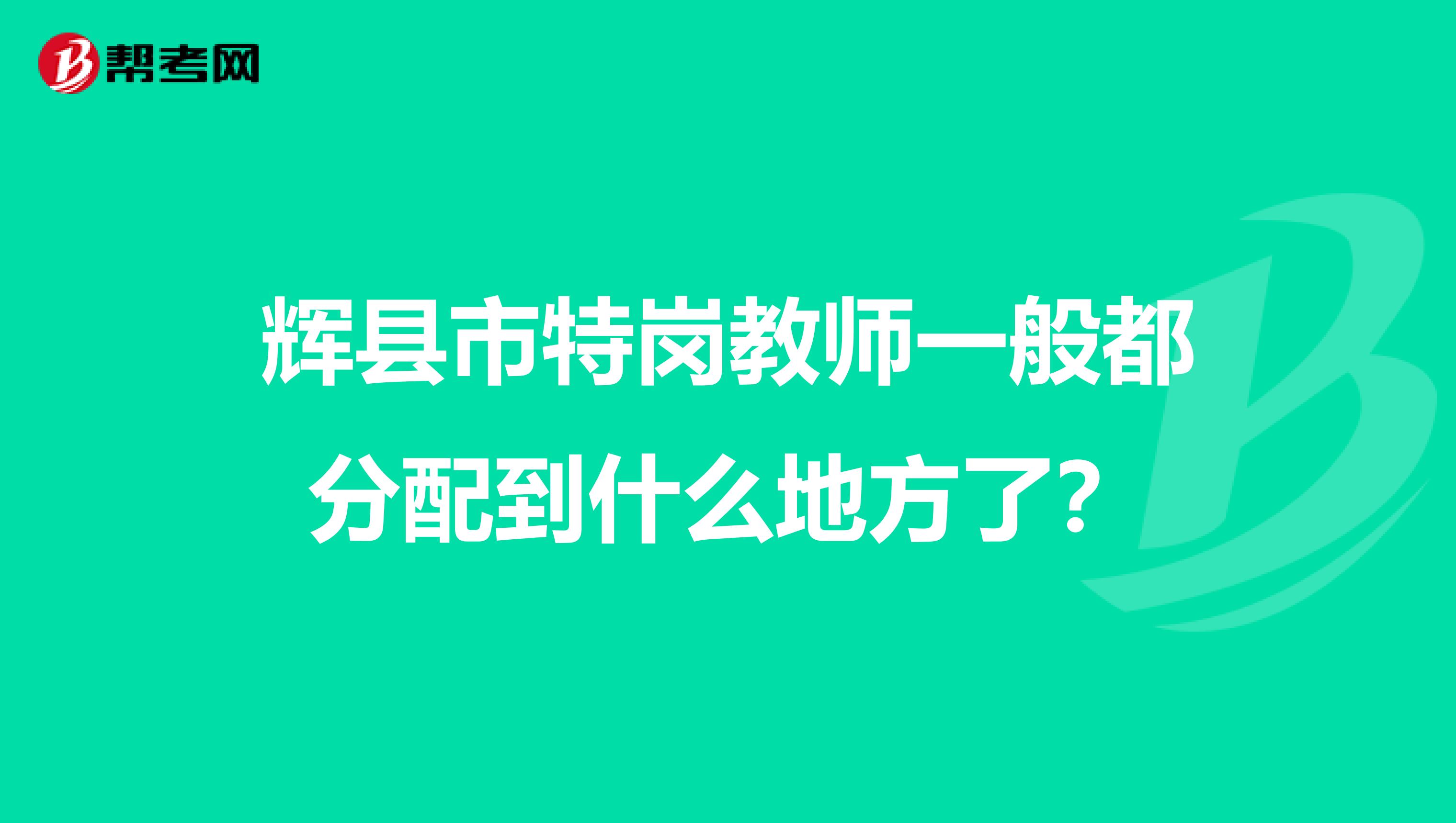 辉县市特岗教师一般都分配到什么地方了?