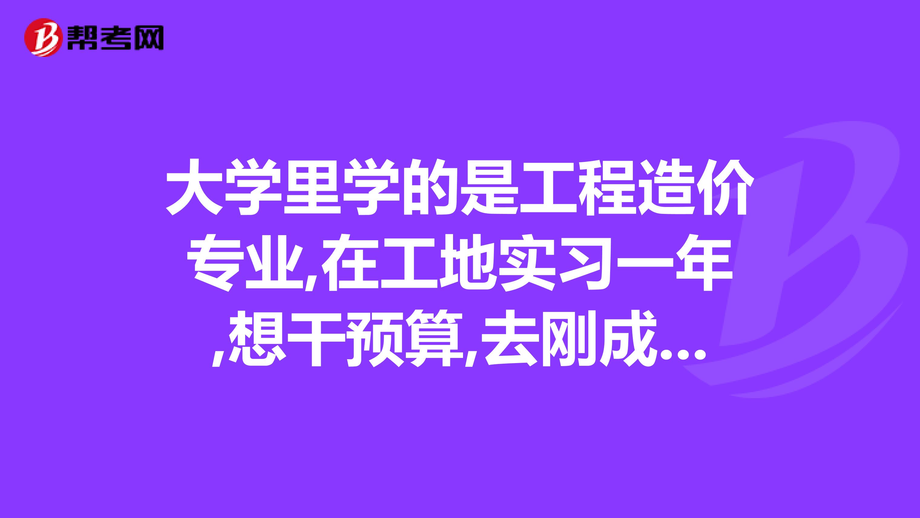 大学里学的是工程造价专业,在工地实习一年,想干预算,去刚成立的公司好还是去造价事务所好呢德州市