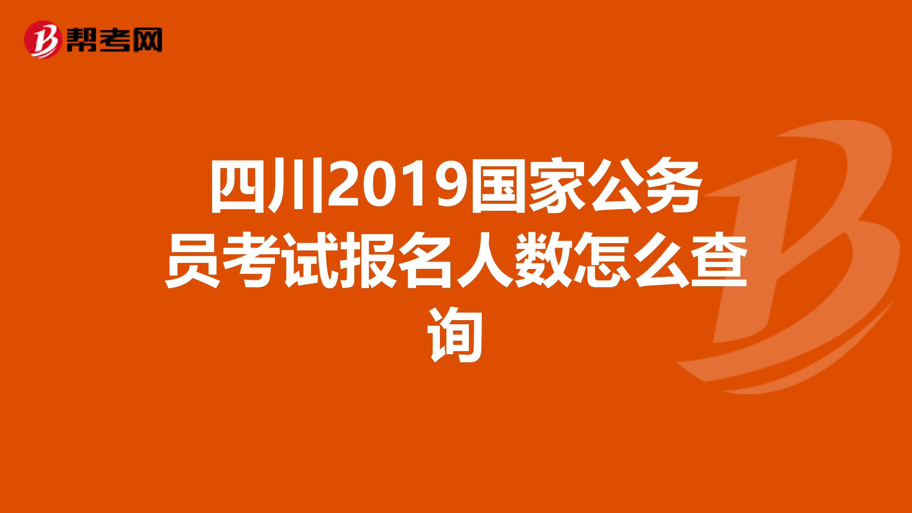 四川2019国家公务员考试报名人数怎么查询