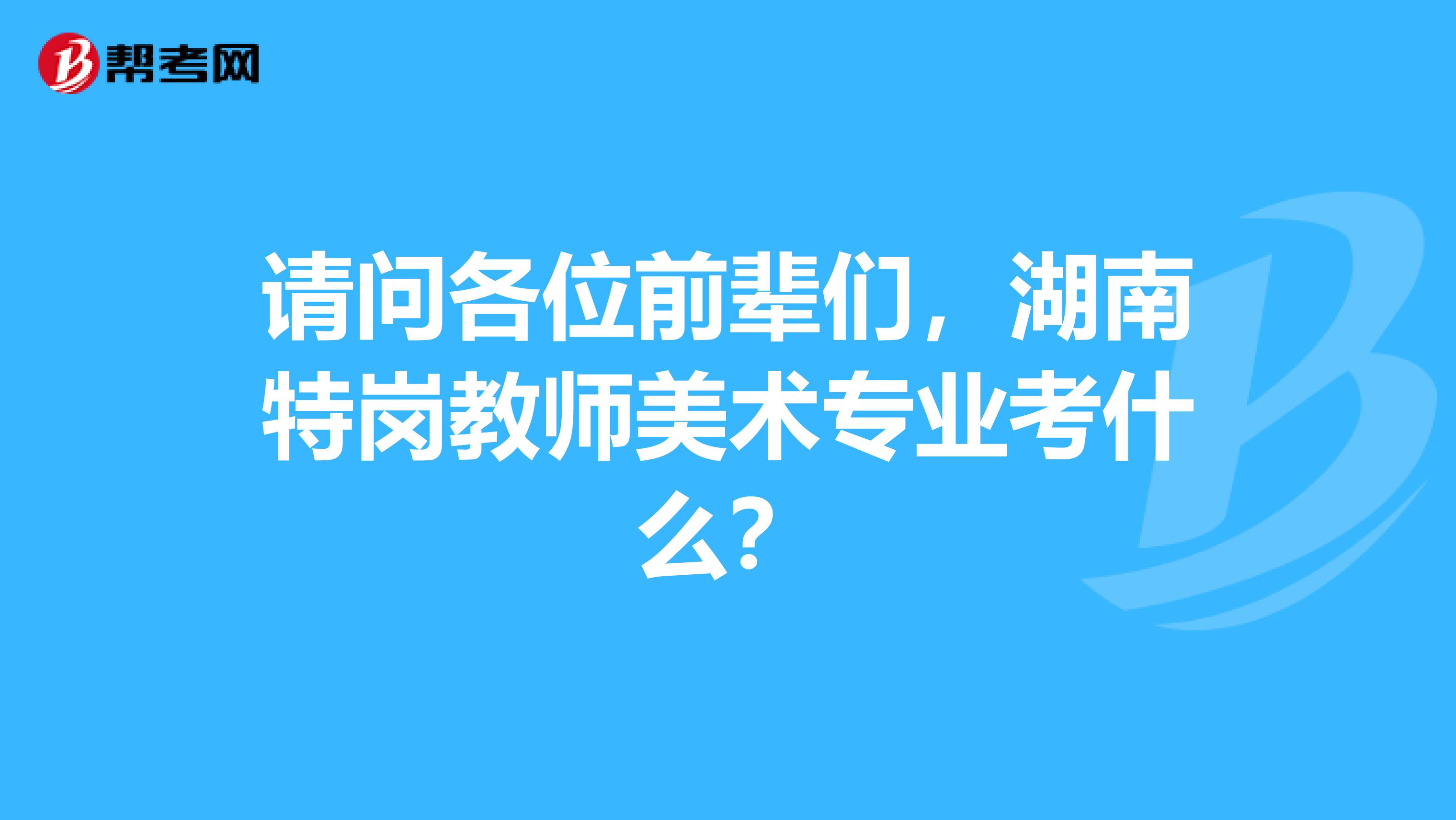 请问各位前辈们,湖南特岗教师美术专业考什么?