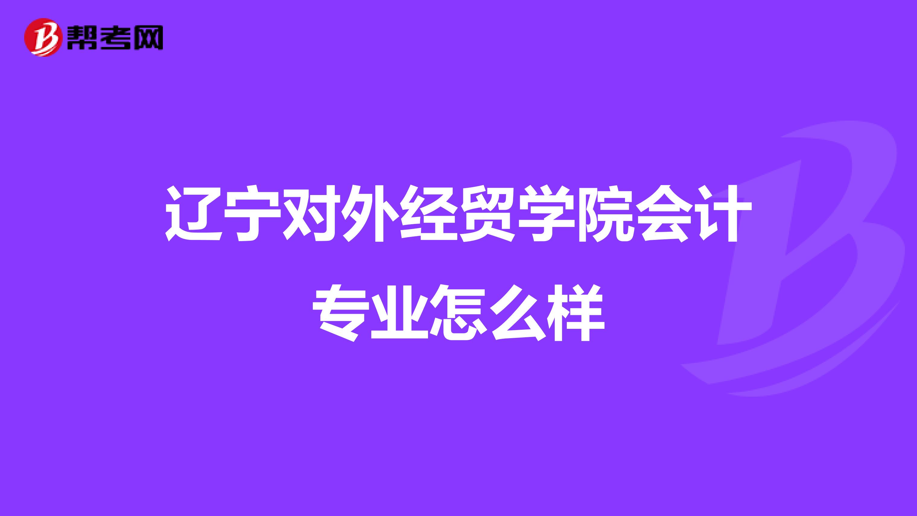 辽宁对外经贸学院会计专业怎么样